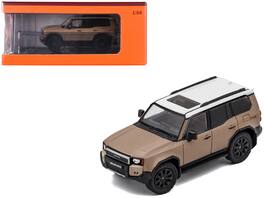 Toyota Land Cruiser Prado 250 Beige with White Top 1/64 Diecast Model Car by GCD - Beige and White