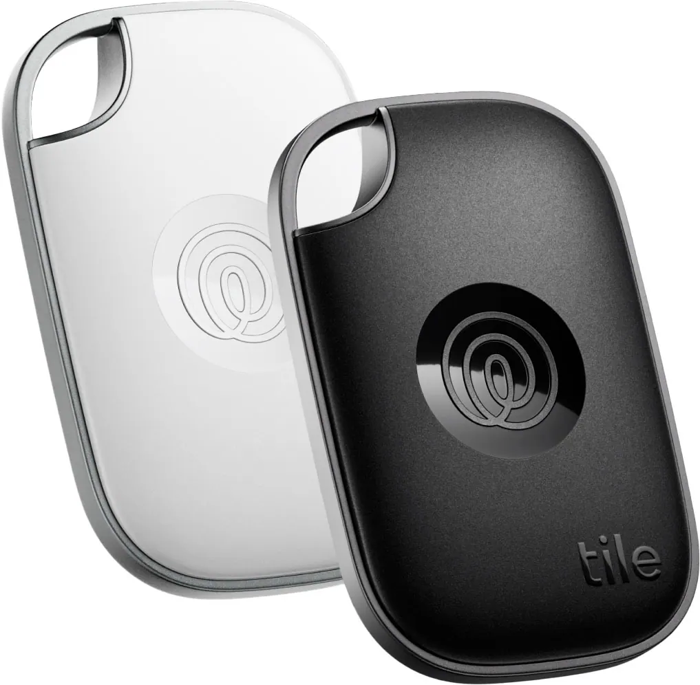 Angle. Tile by Life360 - Life360 Tile Pro - Powerful Bluetooth Tracker, Key Finder and Item Locator. iOS & Android Compatible. 2-Pack - Black/White.