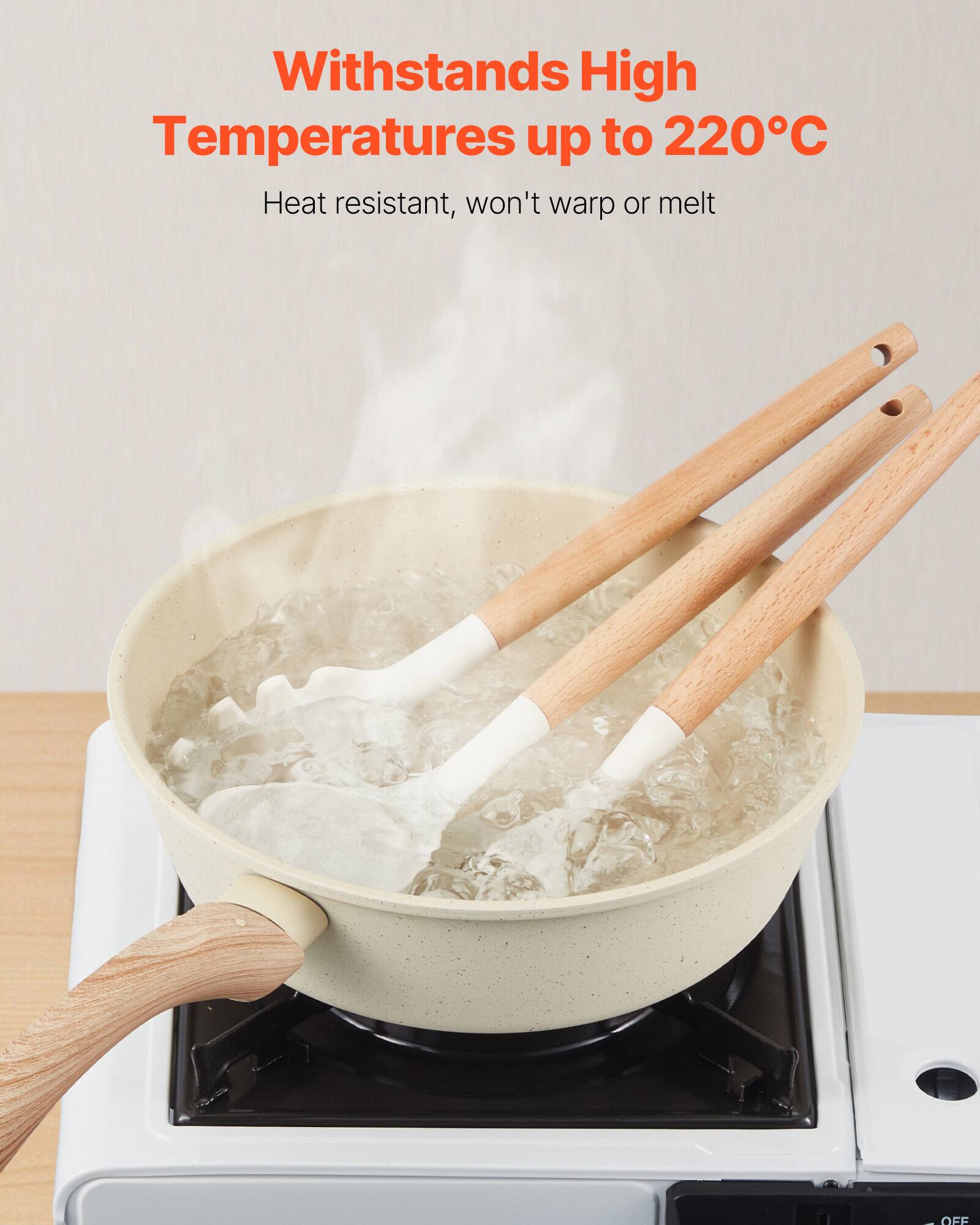 Withstands High Temperatures up to 220°C  
Heat resistant, won't warp or melt