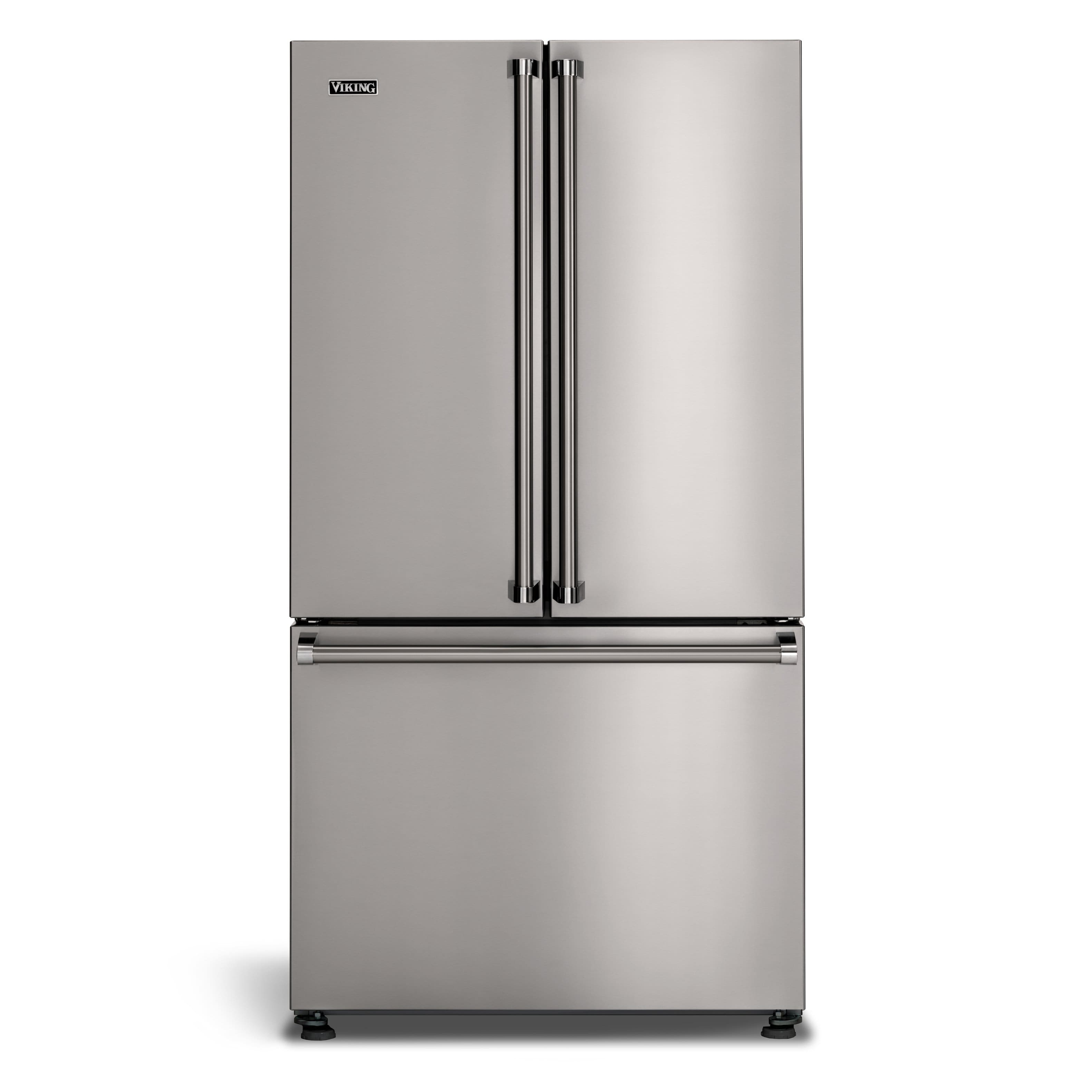 Front. Viking - French Door Refrigerator - Stainless Steel.