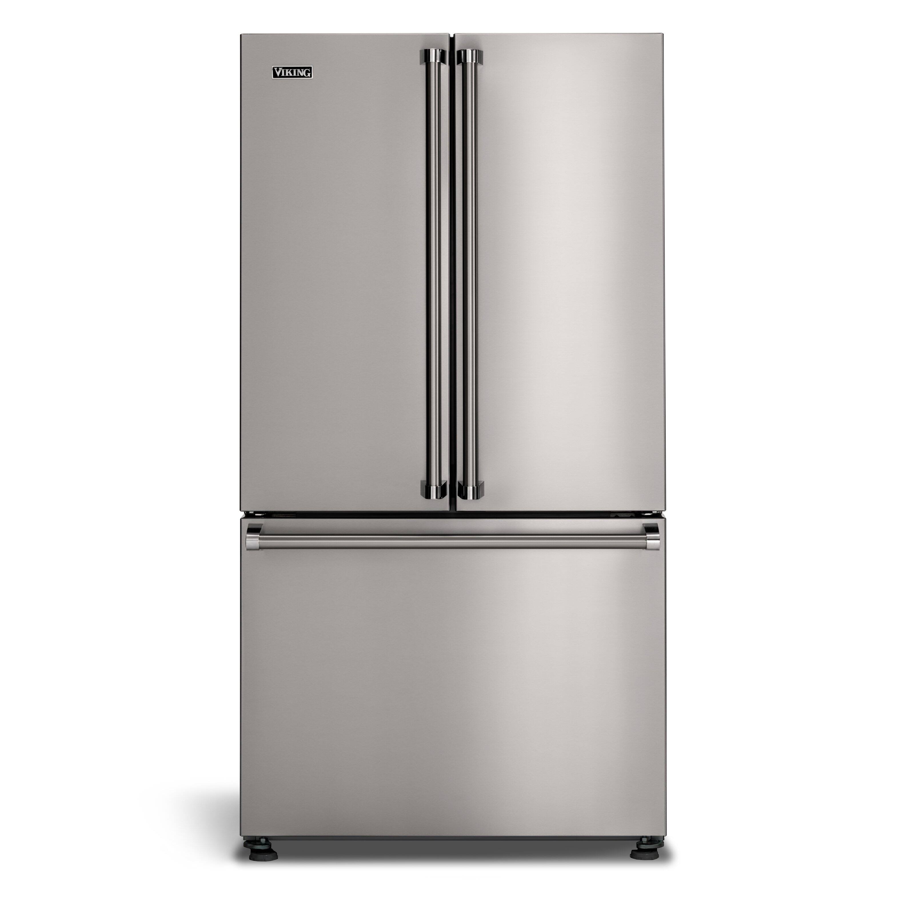 Front. Viking - French Door Refrigerator - Stainless Steel.