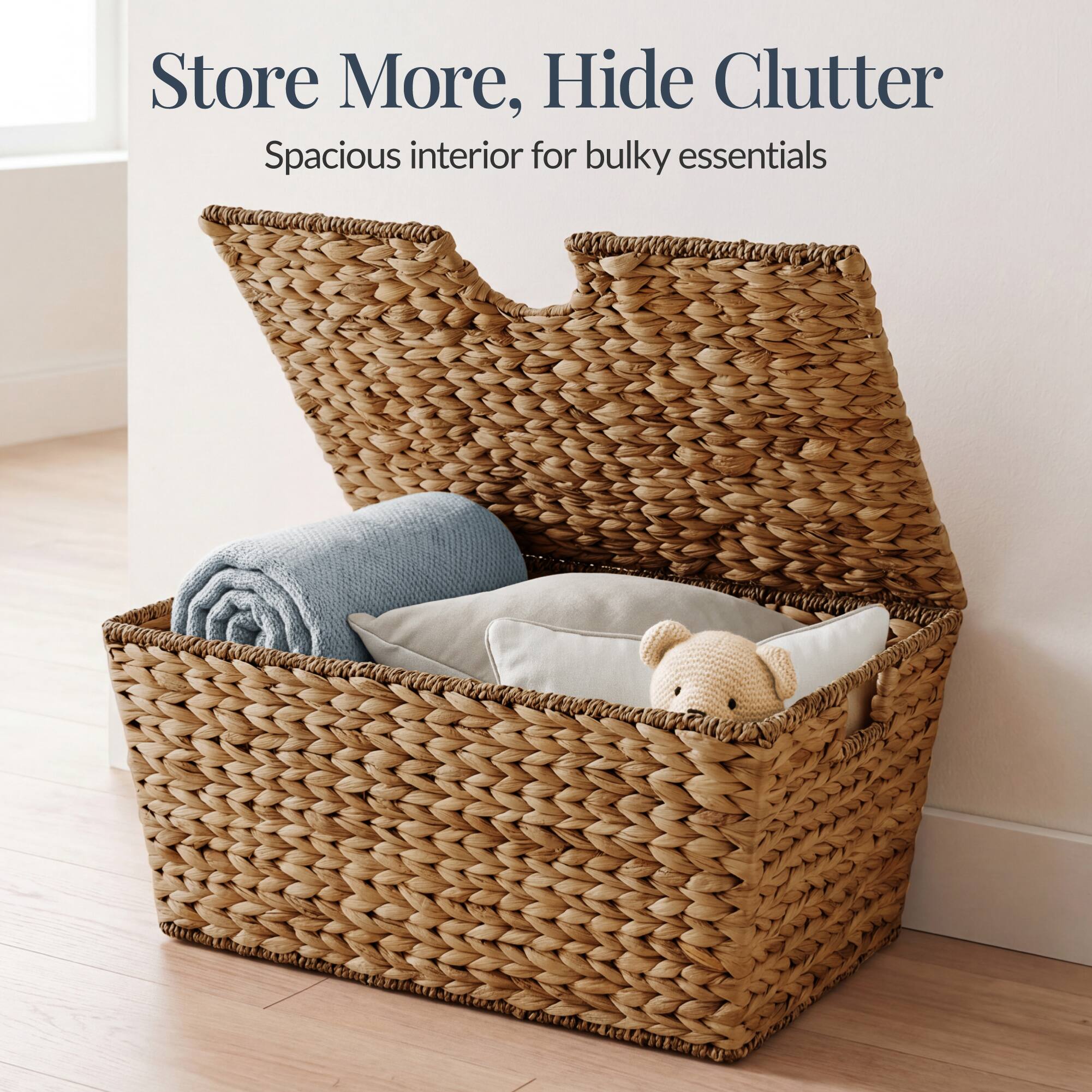 Store More, Hide Clutter  
Spacious interior for bulky essentials
