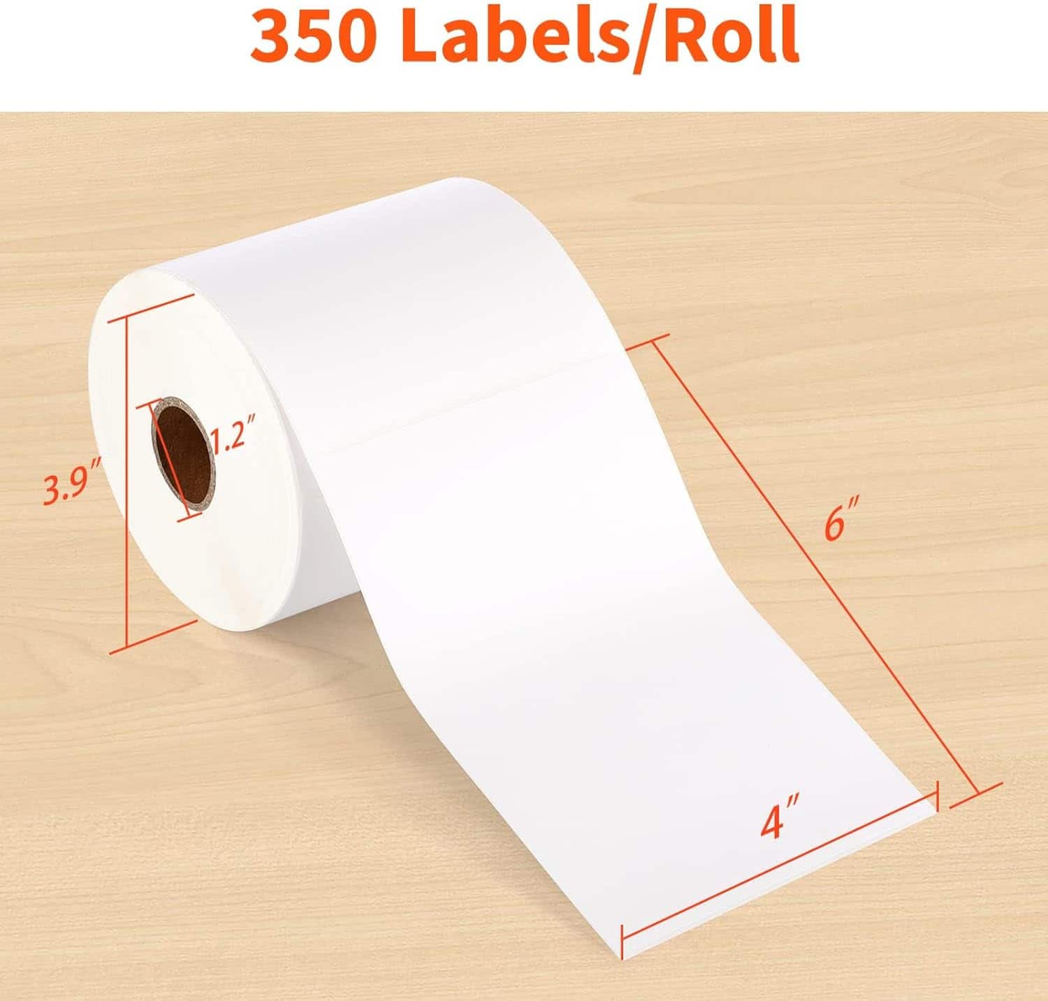 350 Labels/Roll 3.9" 1.2" 6" 4"