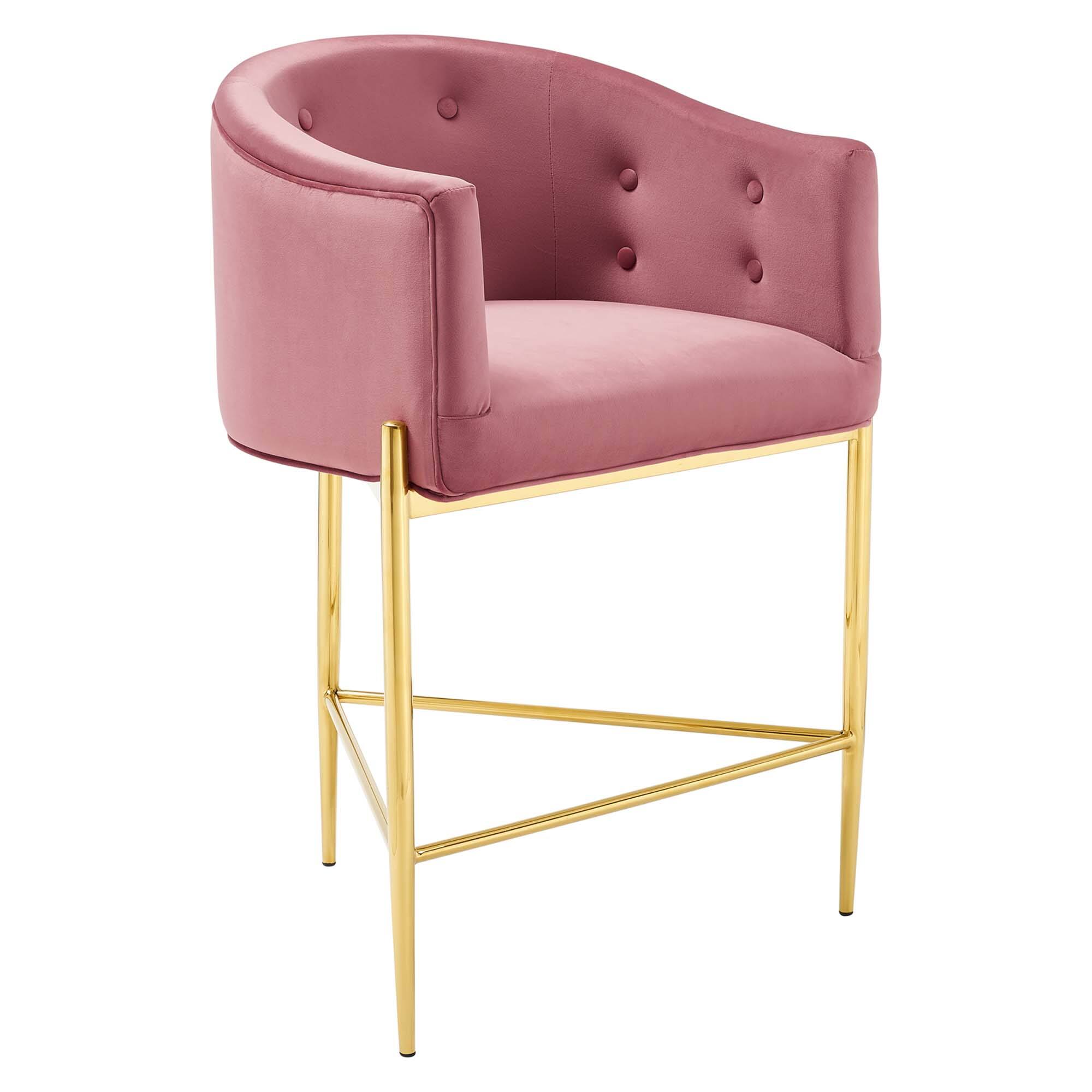 Angle. Modway - Savour Tufted Counter Stool by Modway - Dusty Rose.