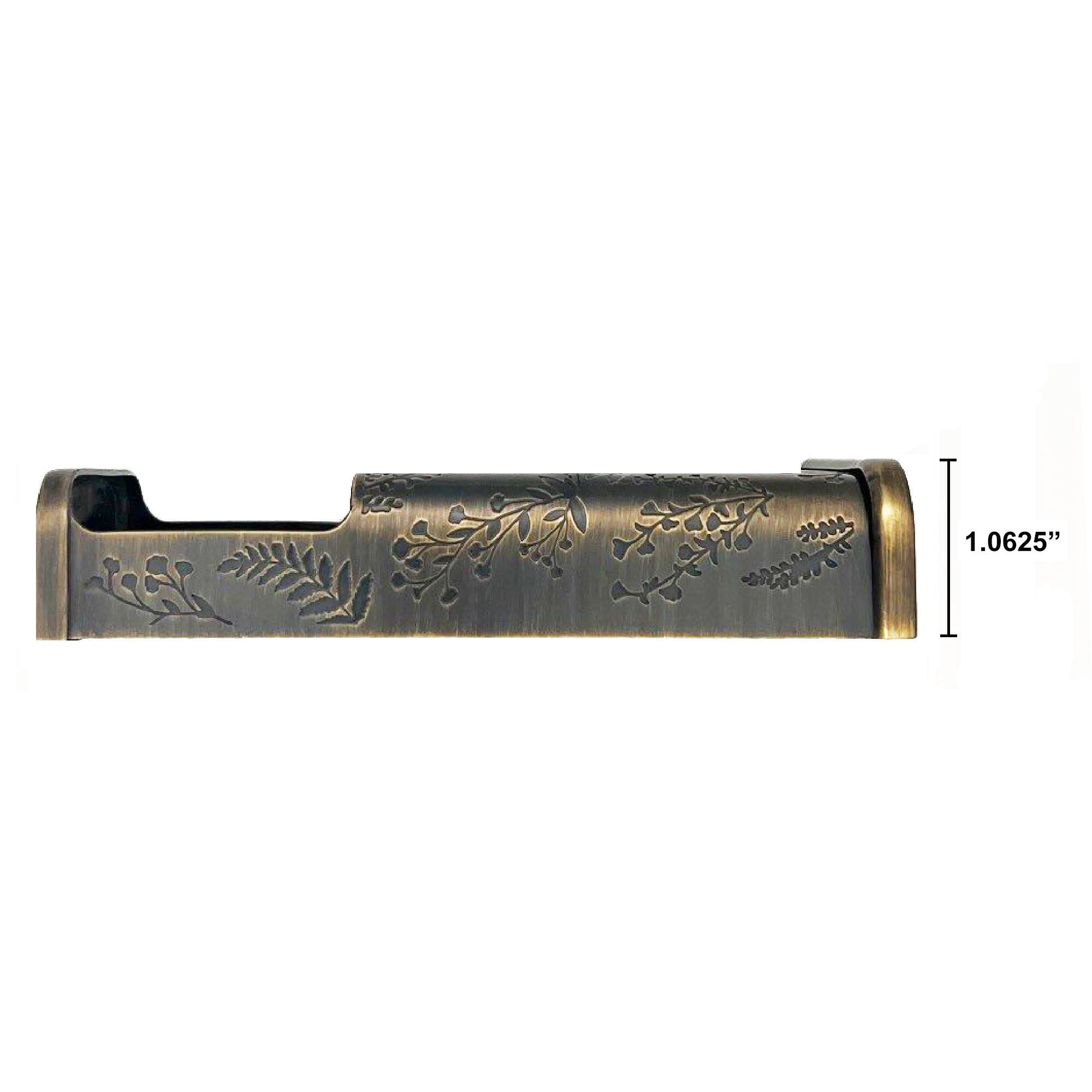 Angle. Michael Healy - Wildflower Video Doorbell Cover (Ring Battery Doorbell 2024 Release) - Antique Brass.