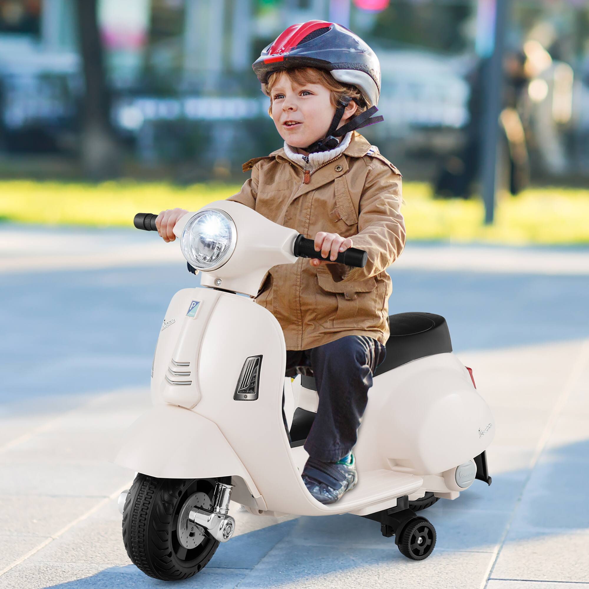 Alt View 1. Gymax - Gymax Kids Ride on Motorcycle w/ Training Wheels Headlight Horn 6V Battery White - White.