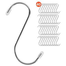 VEVOR - S Hooks 40 Pack, 3.4 Inch Metal S Shaped Hangers of 22.05 LBS Load Capacity, Heavy Duty Stainless Steel Hanging Hooks - Stainless Steel Original Color