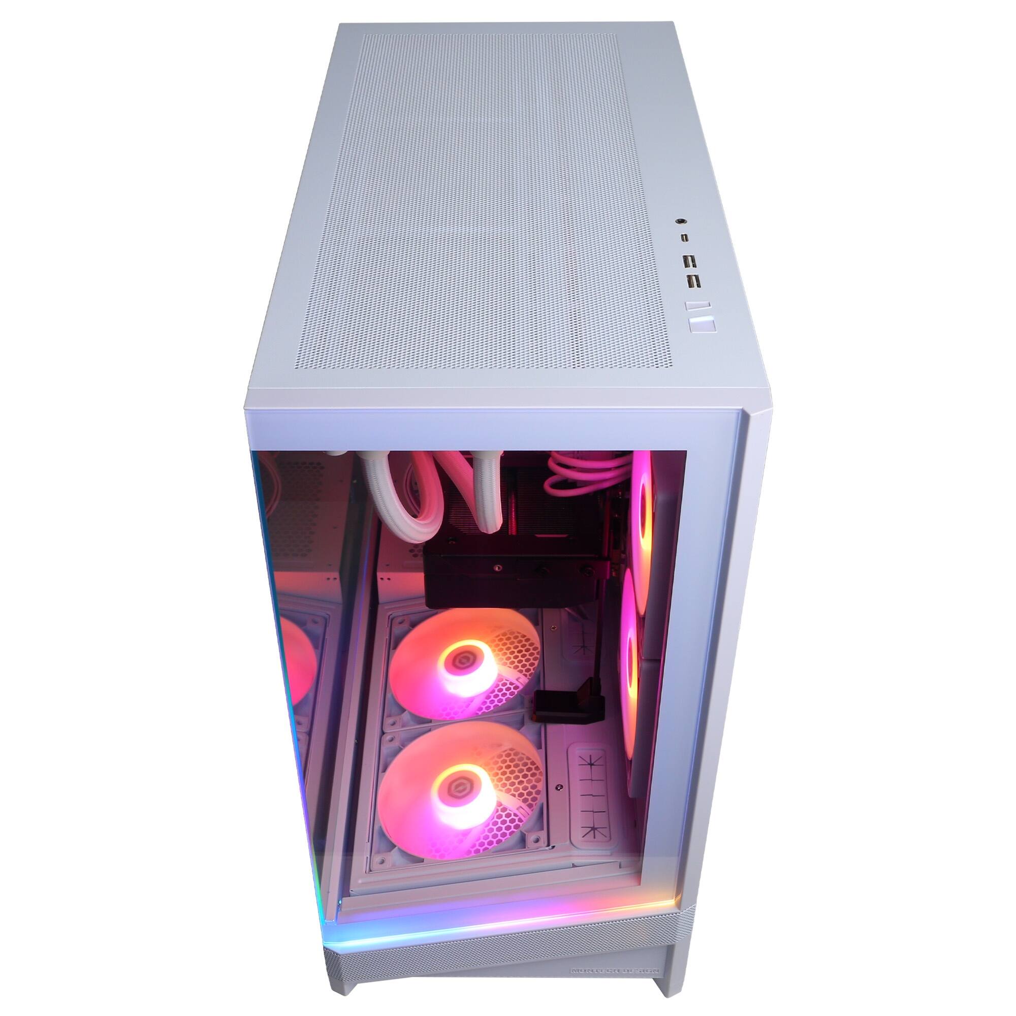 Alt View 2. CyberPowerPC - Gaming Desktop - AMD Ryzen 7 9850X3D 2026 - NVIDIA GeForce RTX 5070 Ti 16GB - 32GB DDR5 Memory - 2TB SSD Storage - White.