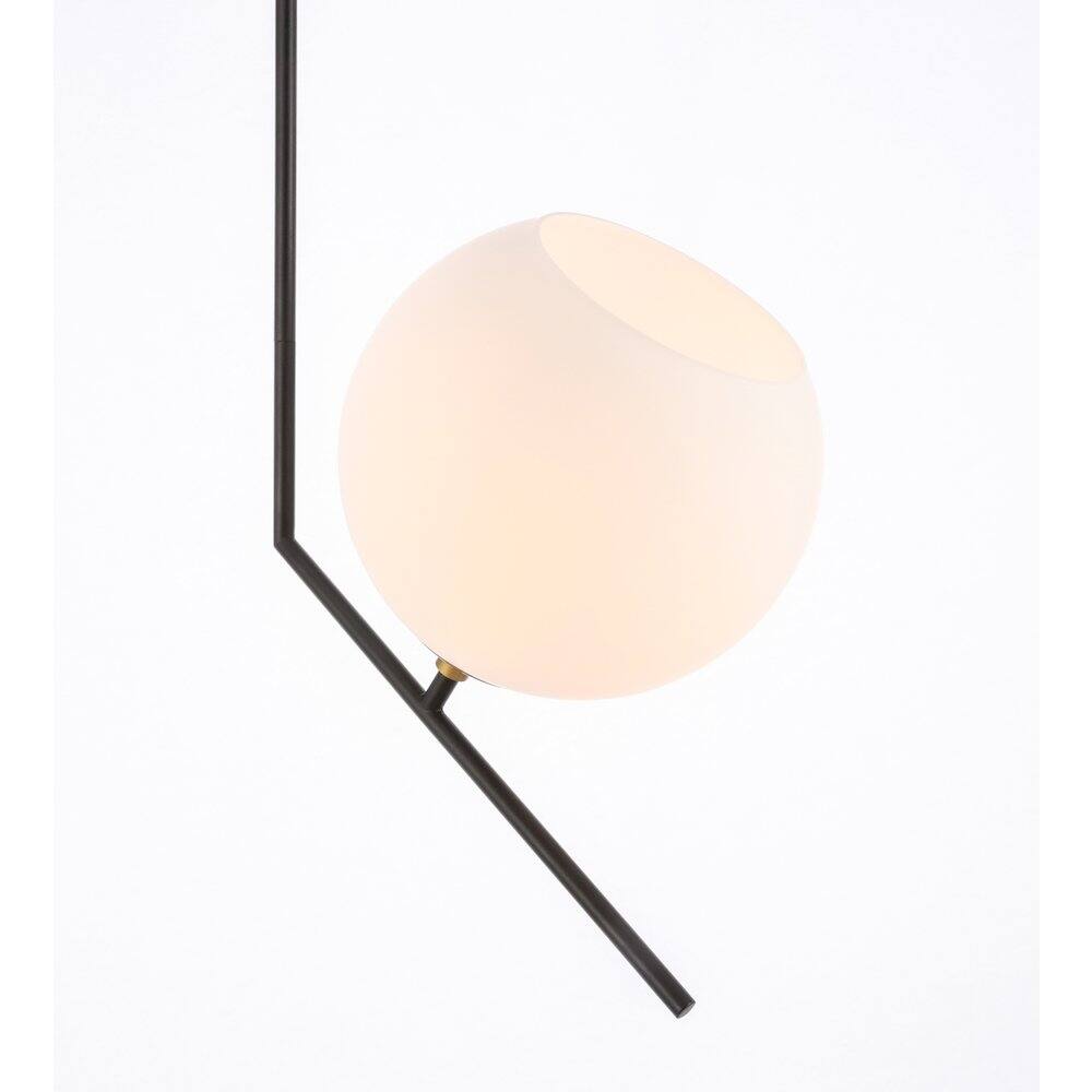 Alt View 3. Living District - Ryland 1 Light Black And Brass And Frosted White Glass Pendant - Black And Brass And Frosted White Glass.
