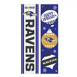 Evergreen Enterprises - Baltimore Ravens 47" Double Sided Christmas Leaner Fan Sign - Multicolor