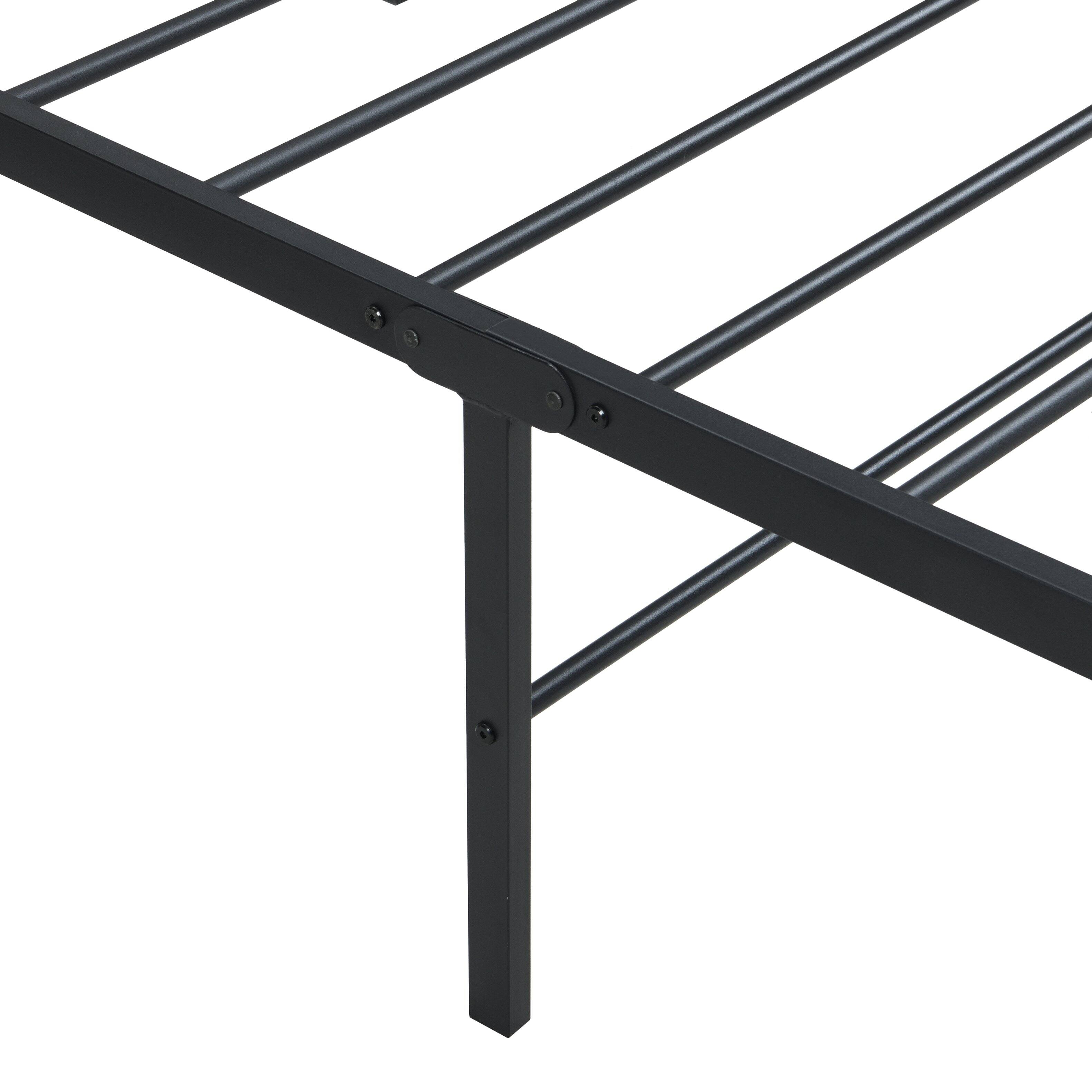 Alt View 2. LUCKY ONE - Twin Size Metal Bed Frame - Black.