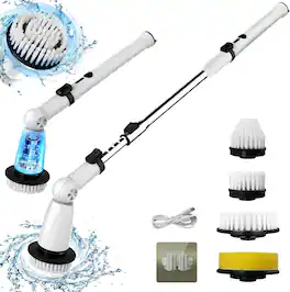 COWIN - Electric Spin Scrubber Power Cleaning Brush for Bathroom with 4 Heads Extendable Handle