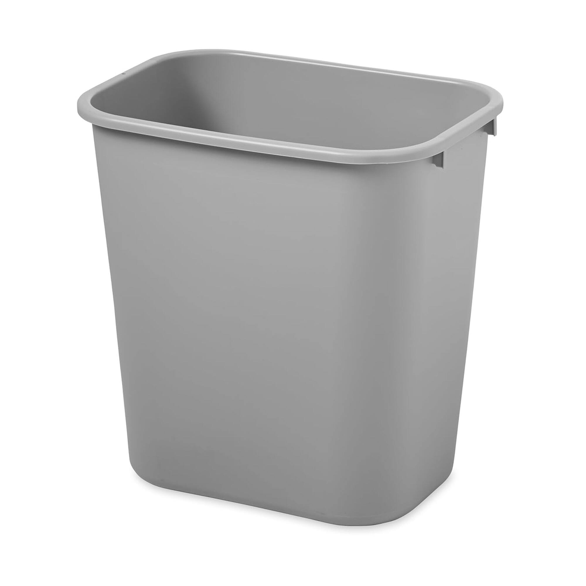 Alt View 2. RubberMaid - Rubbermaid Resin Wastebasket, Plastic Under Desk Trash Can, 7 Gal, Gray, 2 Pack - Gray.