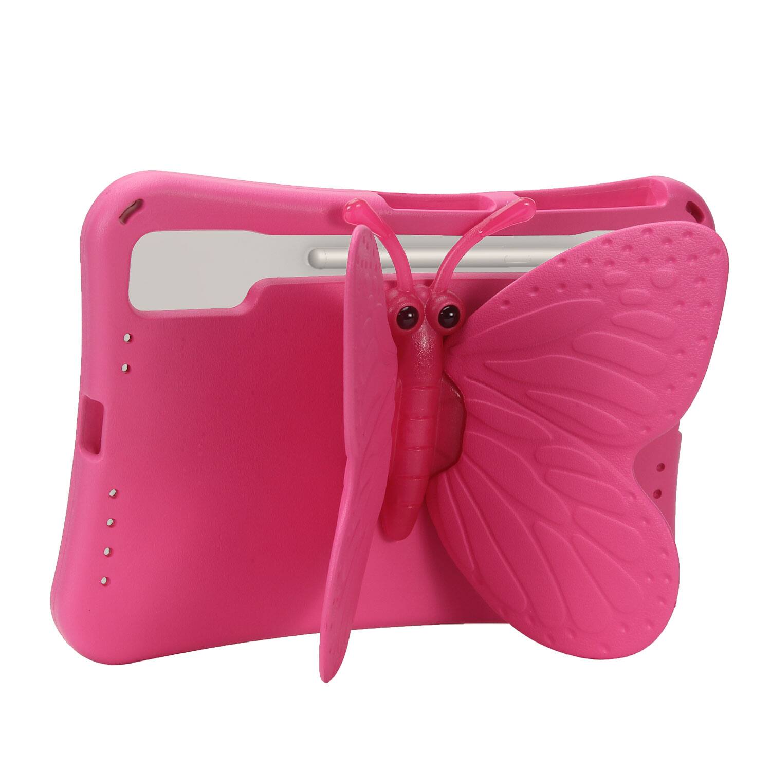 Alt View 2. Dteck - Kids Butterfly Case for Samsung Galaxy Tab S9 FE+ 2023 & Tab S9+ & Tab S8+ & S7 FE,3D Cartoon EVA Shockproof Stand Cover - Rose.
