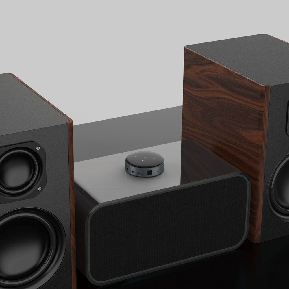 Alt View 7. WiiM - Mini Wireless Audio Streamer with Hi-Res Audio and Multi-Room Stereo - Black.