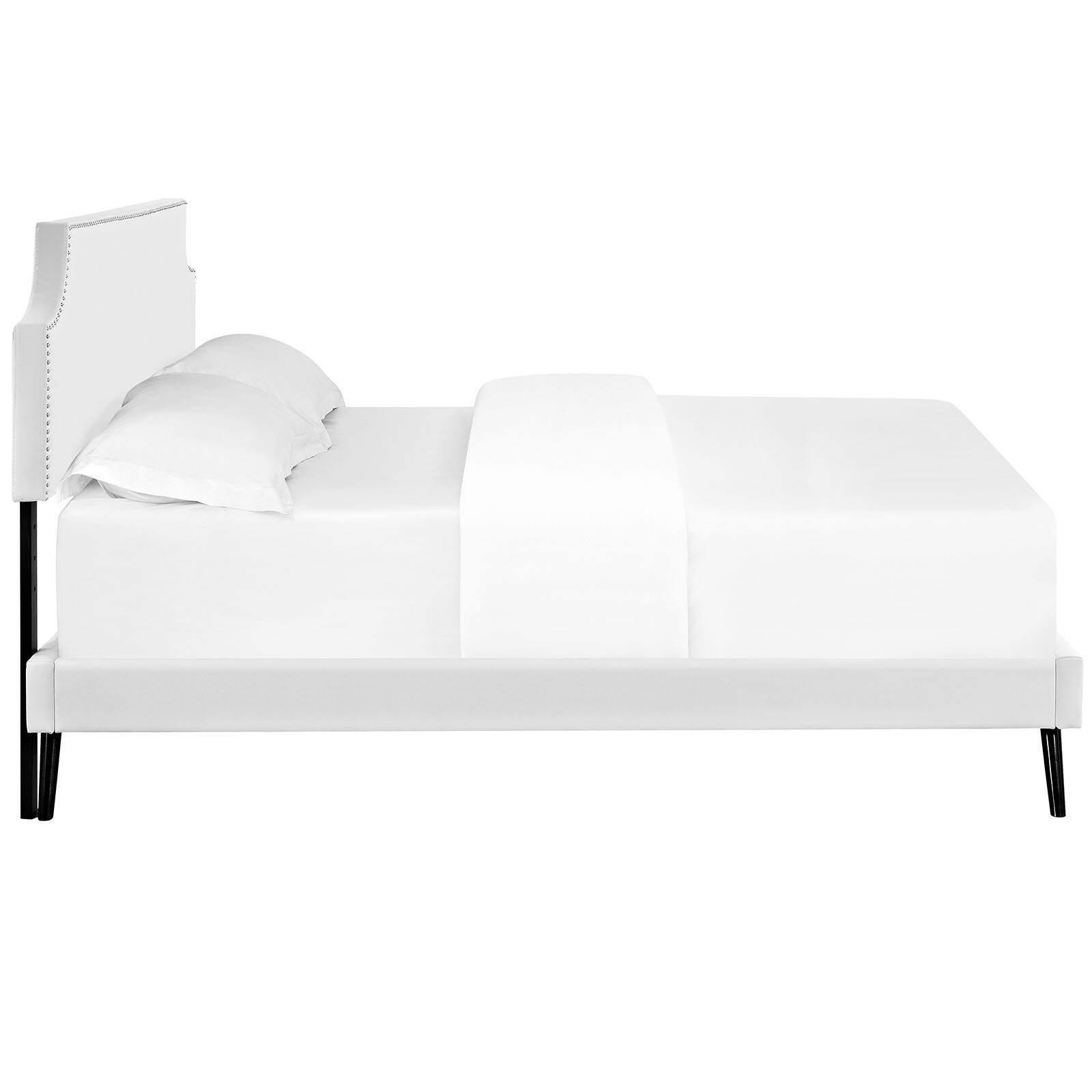 Left. Modway - Reign Performance Velvet Twin Platform Bed Frame - Red.