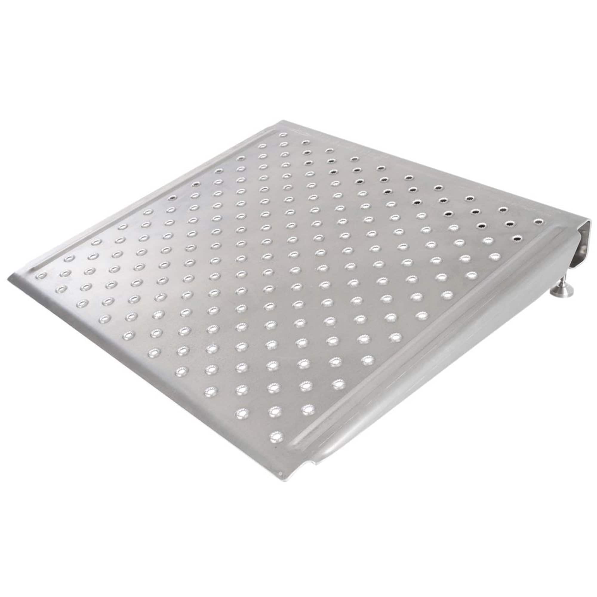 Silver Spring - 24 Inch Adjustable Aluminum Wheelchair Door Threshold Ramp, Silver