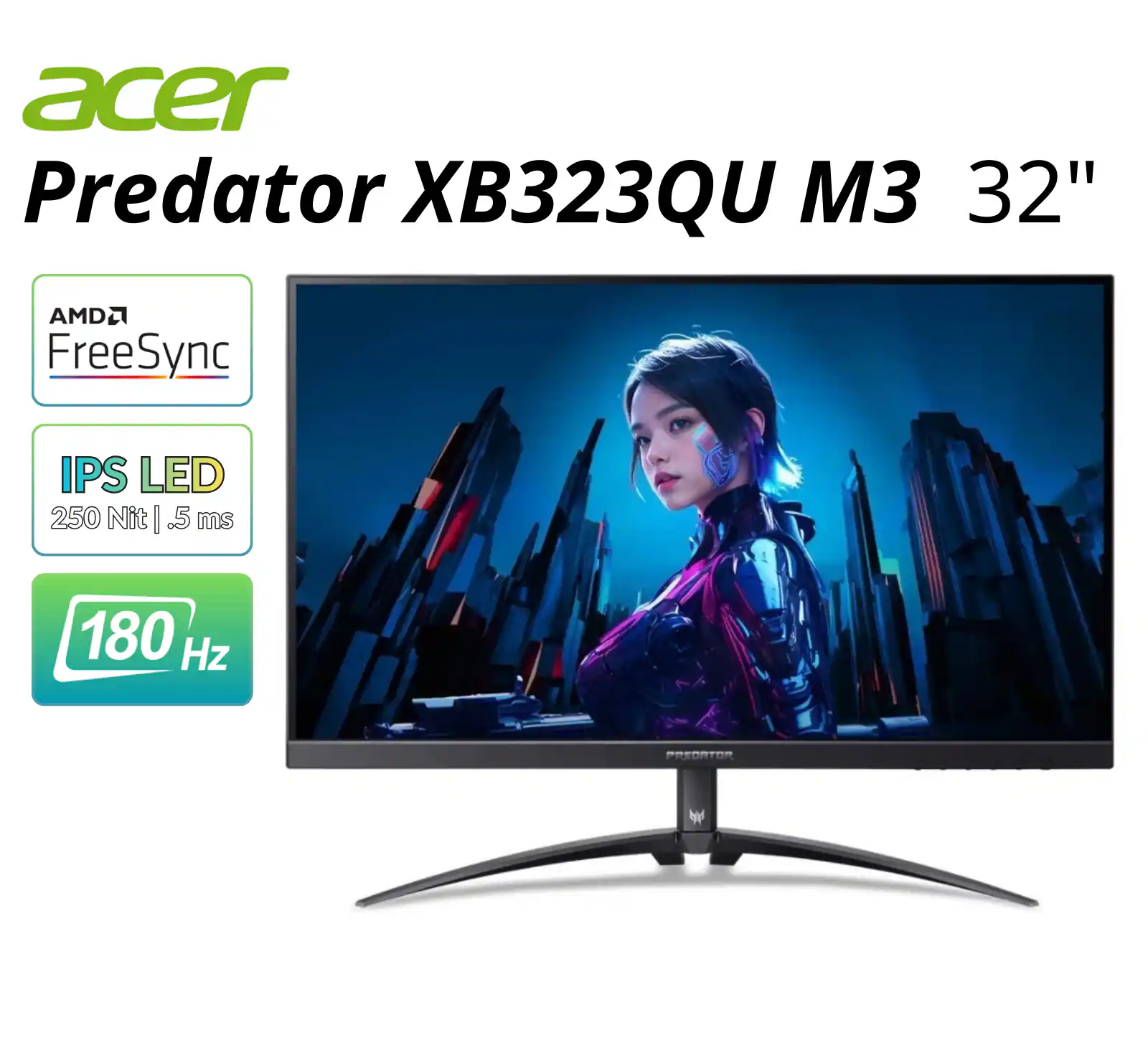 acer Predator XB323QU M3 32" AMD FreeSync IPS LED 250 Nit 1.5 ms 180 Hz PREDATOR
