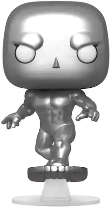 Front. Funko - Marvel Fantastic Four Funko POP Vinyl Figure | Silver Surfer - Silver.