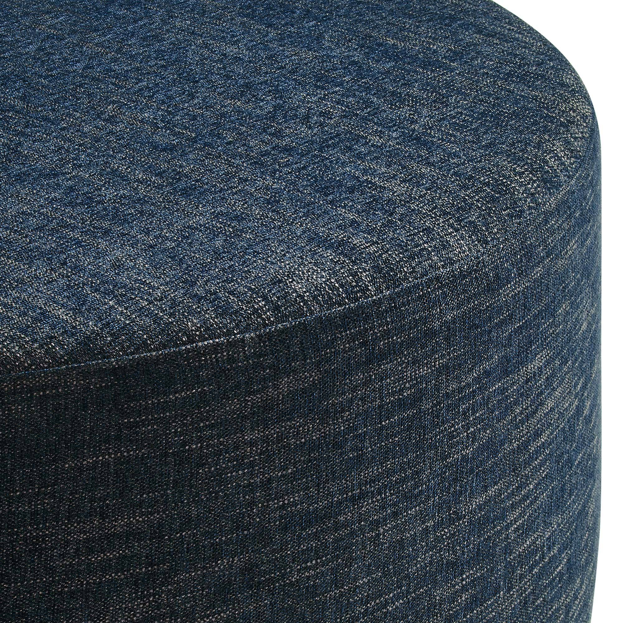Alt View 3. Modway - Callum Large 38" Round Woven Heathered Fabric Upholstered Ottoman by Modway - Heathered Weave Azure.
