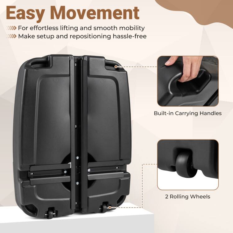Easy Movement  
For effortless lifting and smooth mobility  
Make setup and repositioning hassle-free  

Built-in Carrying Handles  
2 Rolling Wheels