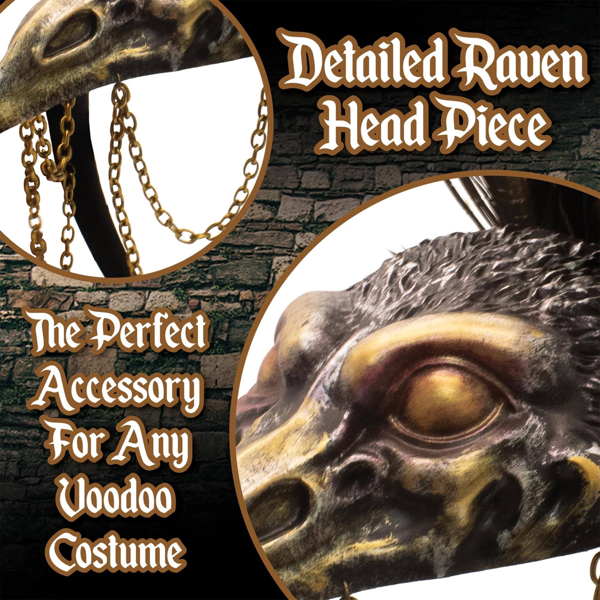 Detailed Raven Head Piece  
The Perfect Accessory For Any Voodoo Costume