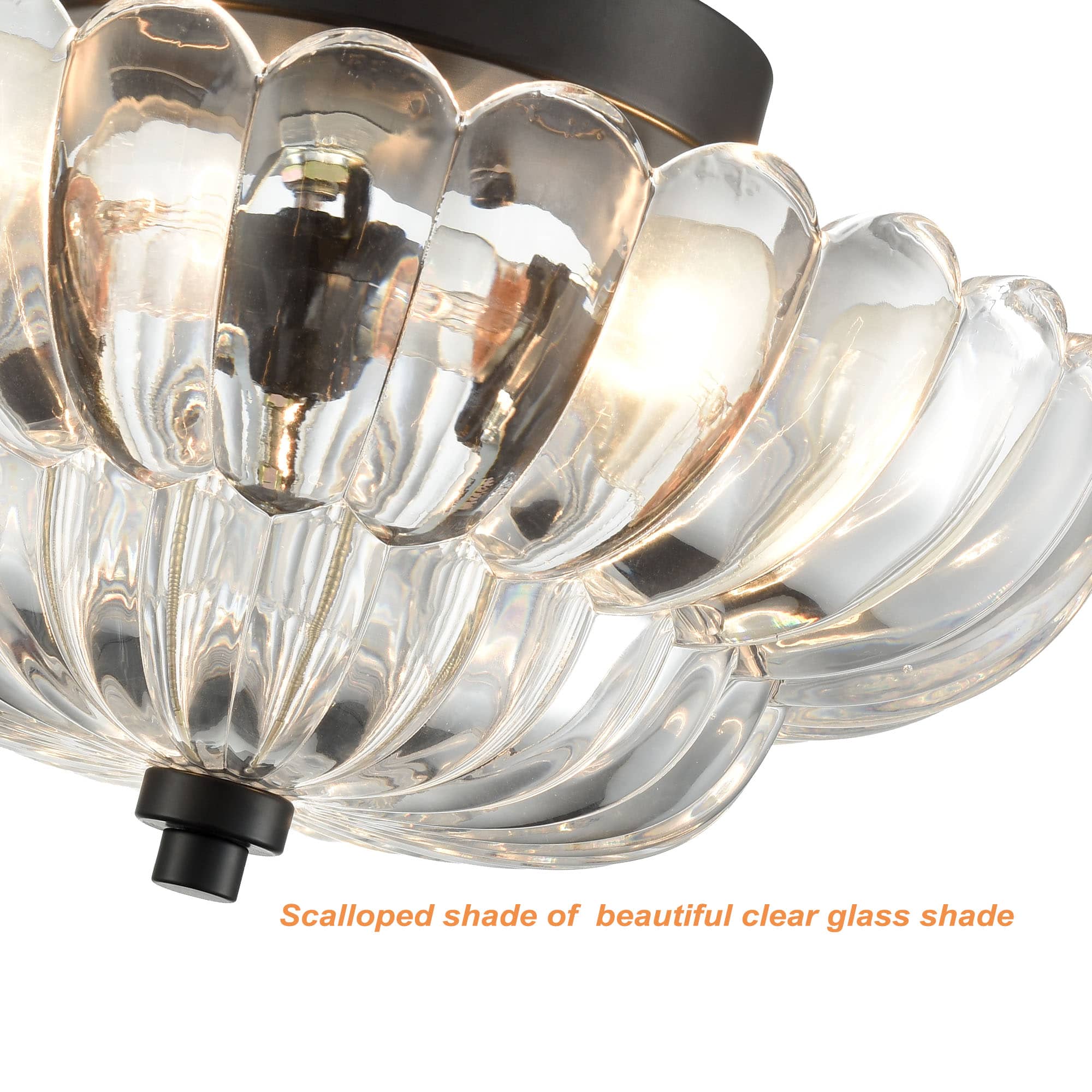Scalloped shade of beautiful clear glass shade