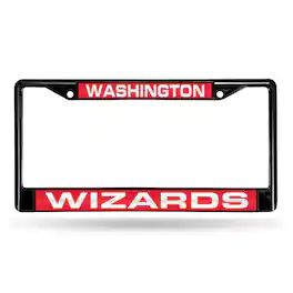 Rico Industries - Washington Wizards NBA Black Metal Laser Cut License Plate Frame - Multi