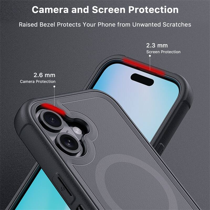 Camera and Screen Protection
Raised Bezel Protects Your Phone from Unwanted Scratches
2.3 mm Screen Protection
2.6 mm Camera Protection