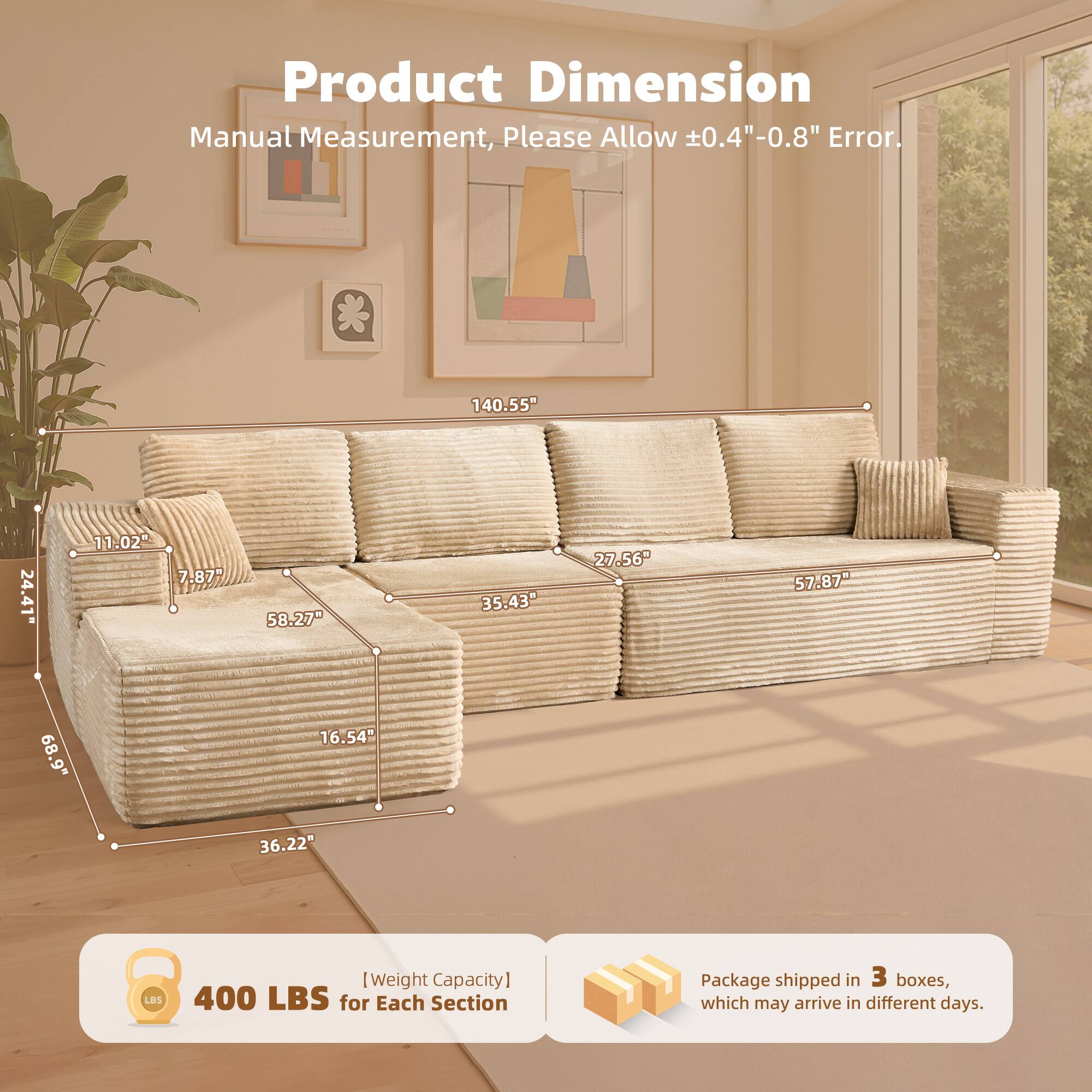 Ovios Modular Sectional Sofa - Thumbnail 3