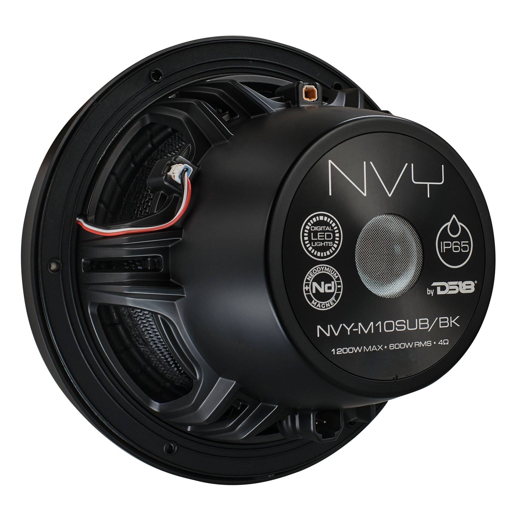 NVY  
DIGITAL LED LIGHTS, IP65  
STREDOZION Nd by D518 MAGNET  
NVY-M10SUB/BK  
600WRMS 4Ω 1200WMAX