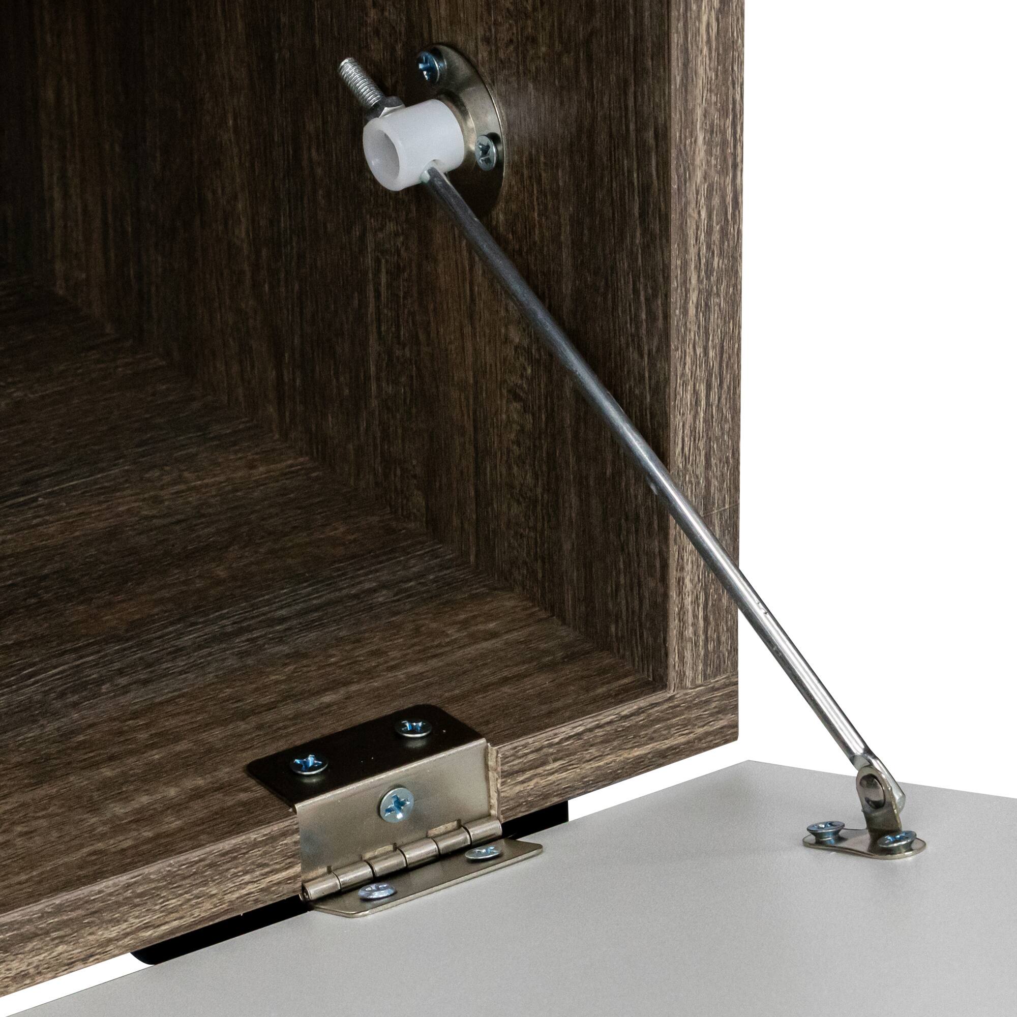 Alt View 6. Spaco - Spaco TV Stand up to 55 inch TV, LED Color Lights, Toughened Glass Shelf, for Living Room - Brown+White.