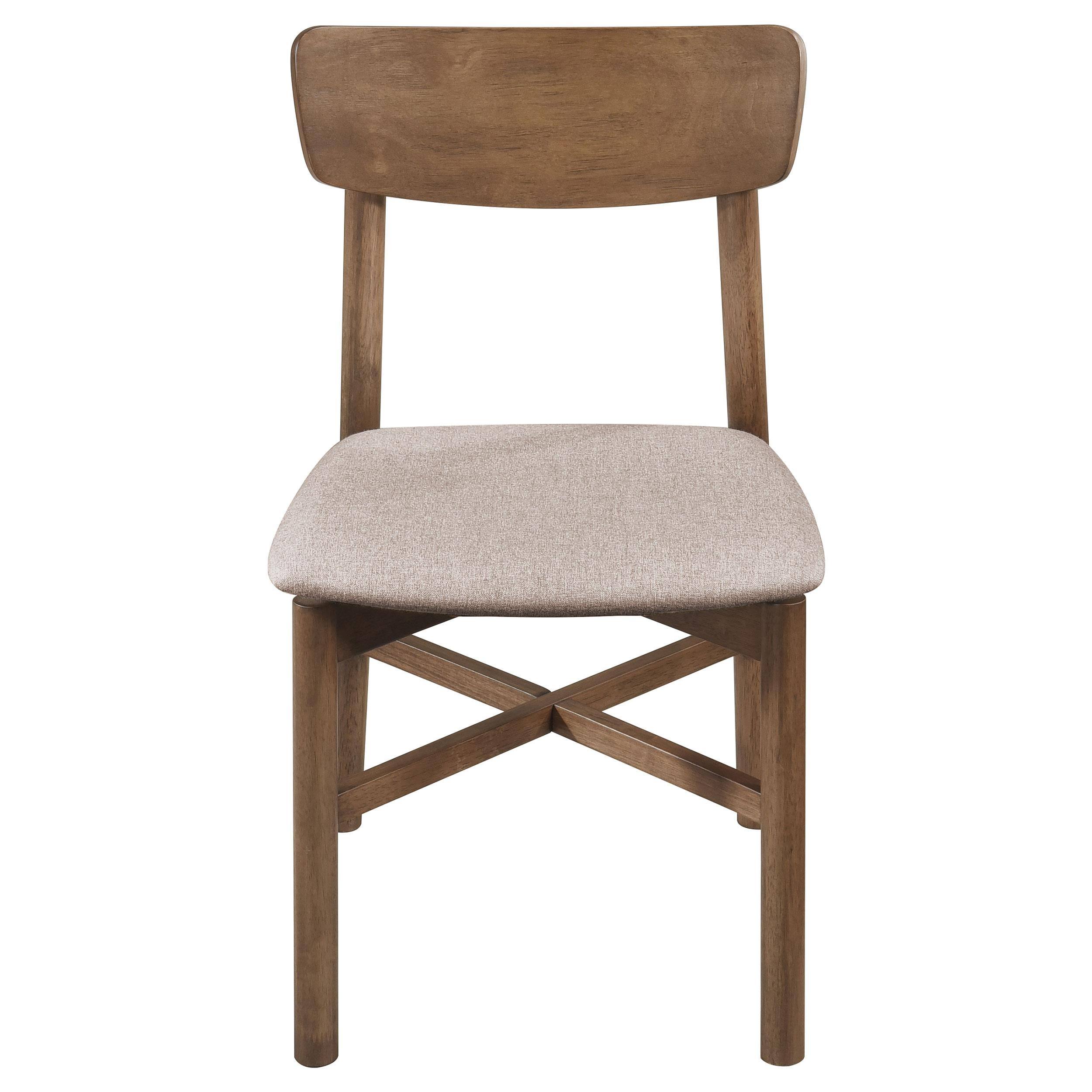 Alt View 1. Manhattan Lane - Rida Accent Dining Chair Set of 2, Gray Fabric, Dark Brown Hardwood - Brown, Gray.