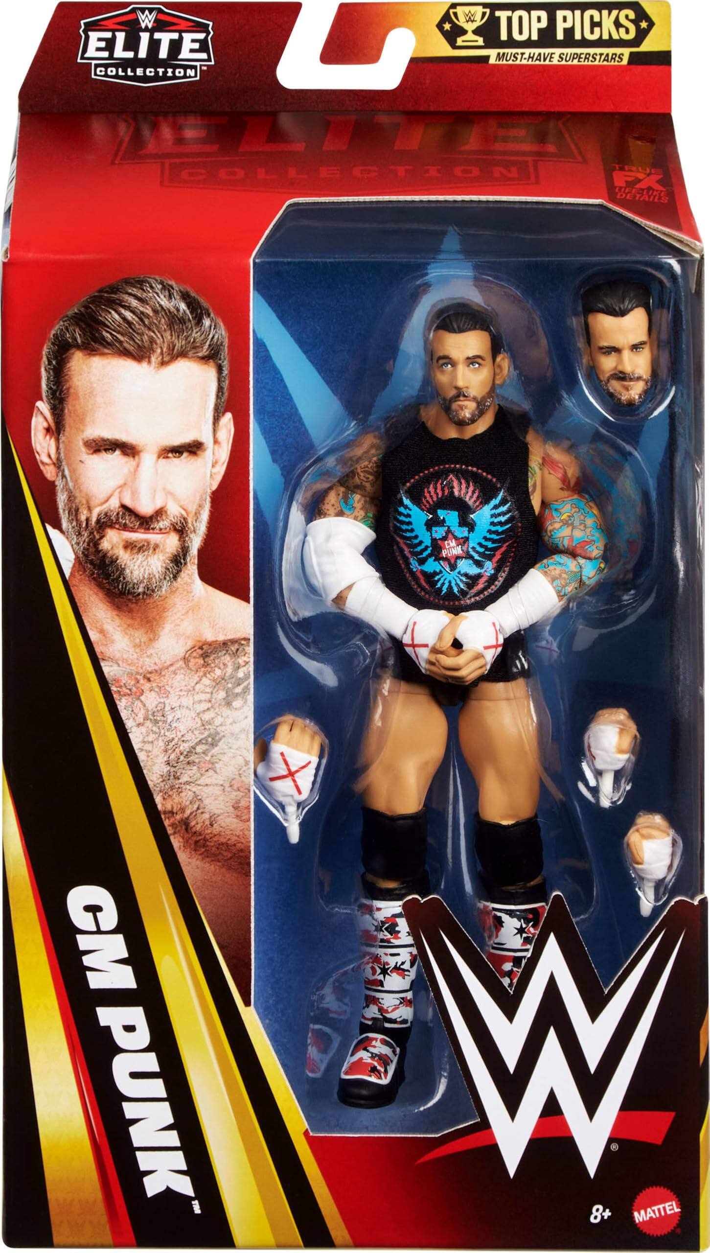 ELITE COLLECTION  
TOP PICKS  
MUST-HAVE SUPERSTARS  
CM PUNK  
8+  
MATTEL