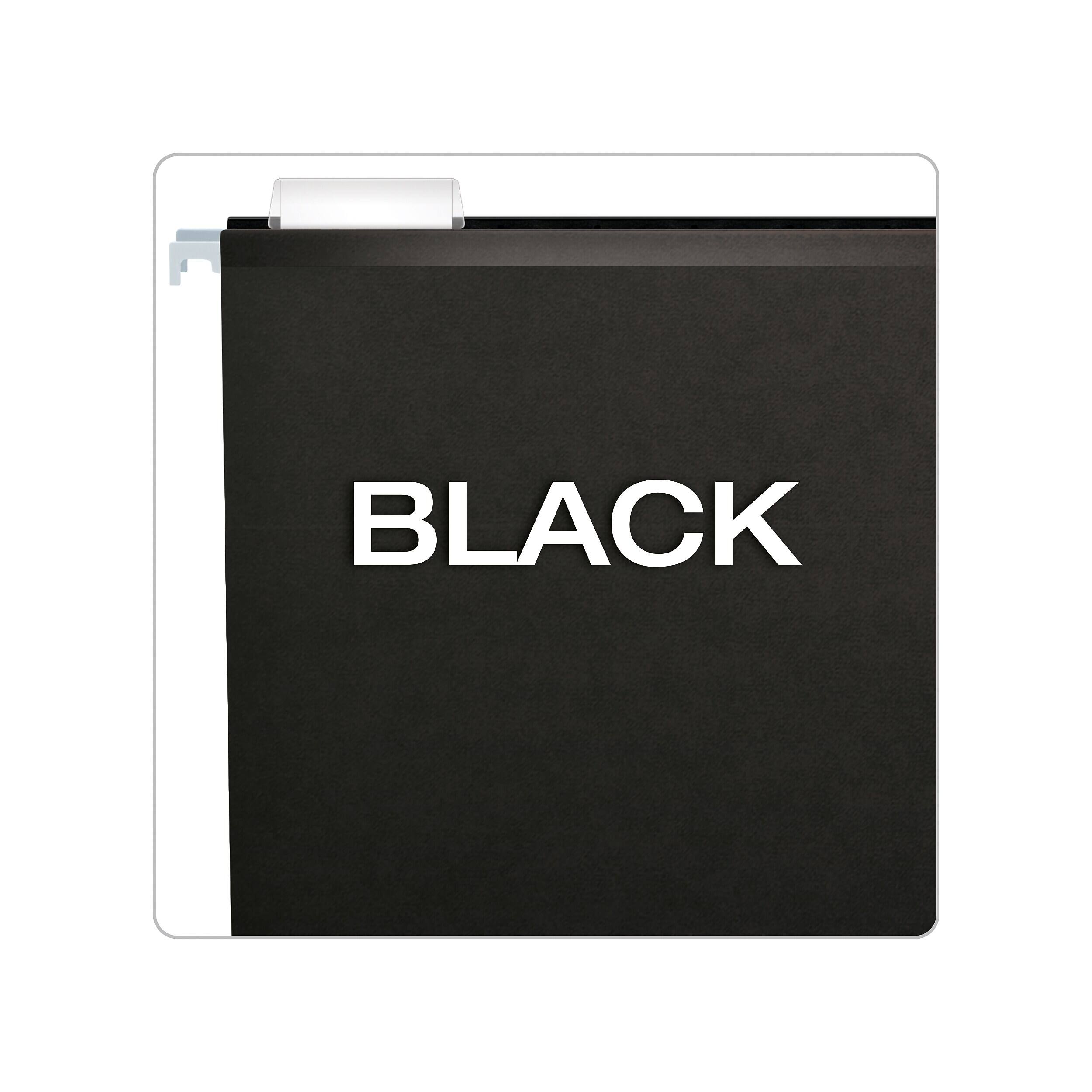 Alt View 2. Pendaflex - Pendaflex Reinforced Hanging File Folders, 1/5 Tab, Letter Size, Black, 25/Box (04152 1/5 BLA) - Black.