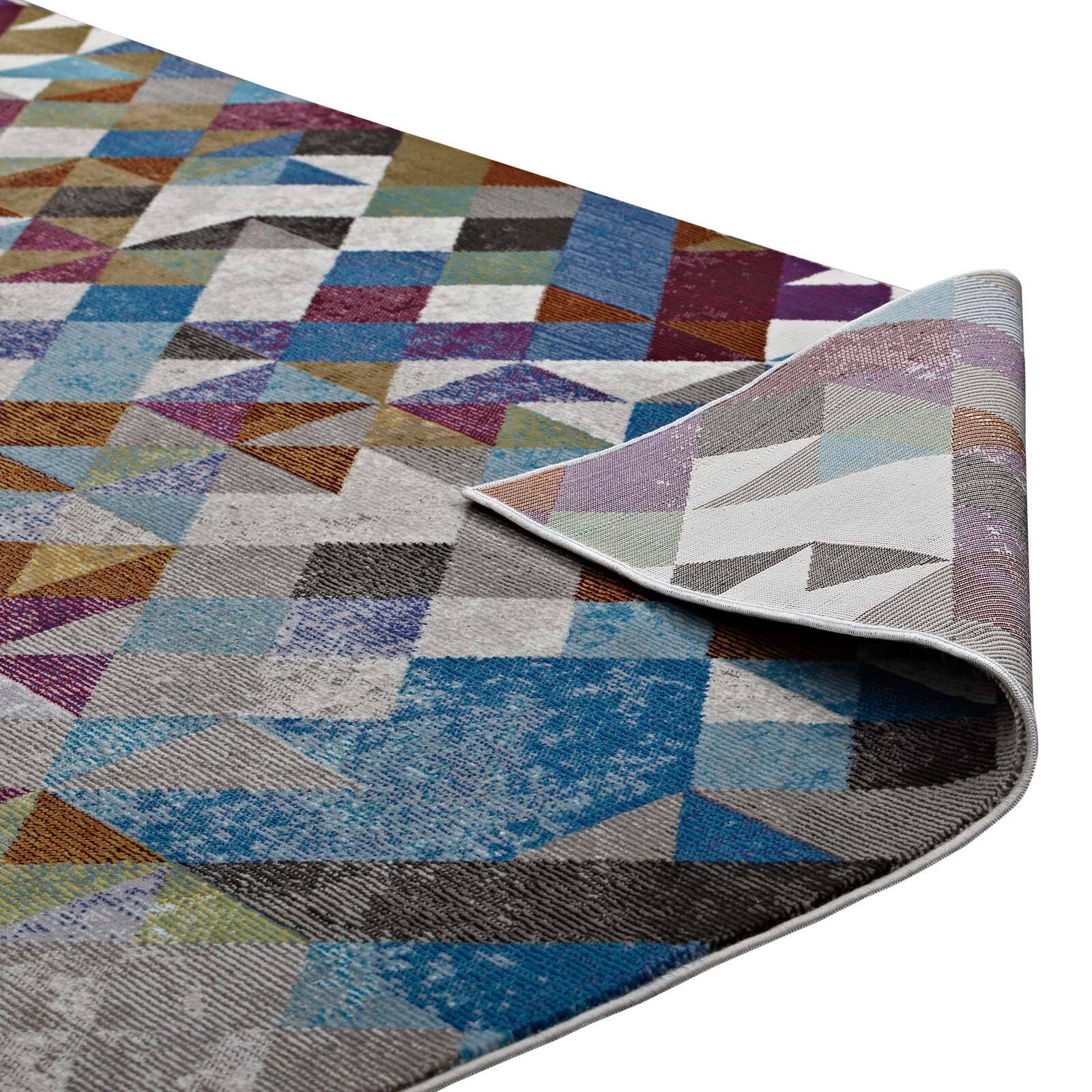 Alt View 3. Modway - Lavendula Triangle Mosaic Area Rug - Multicolored.