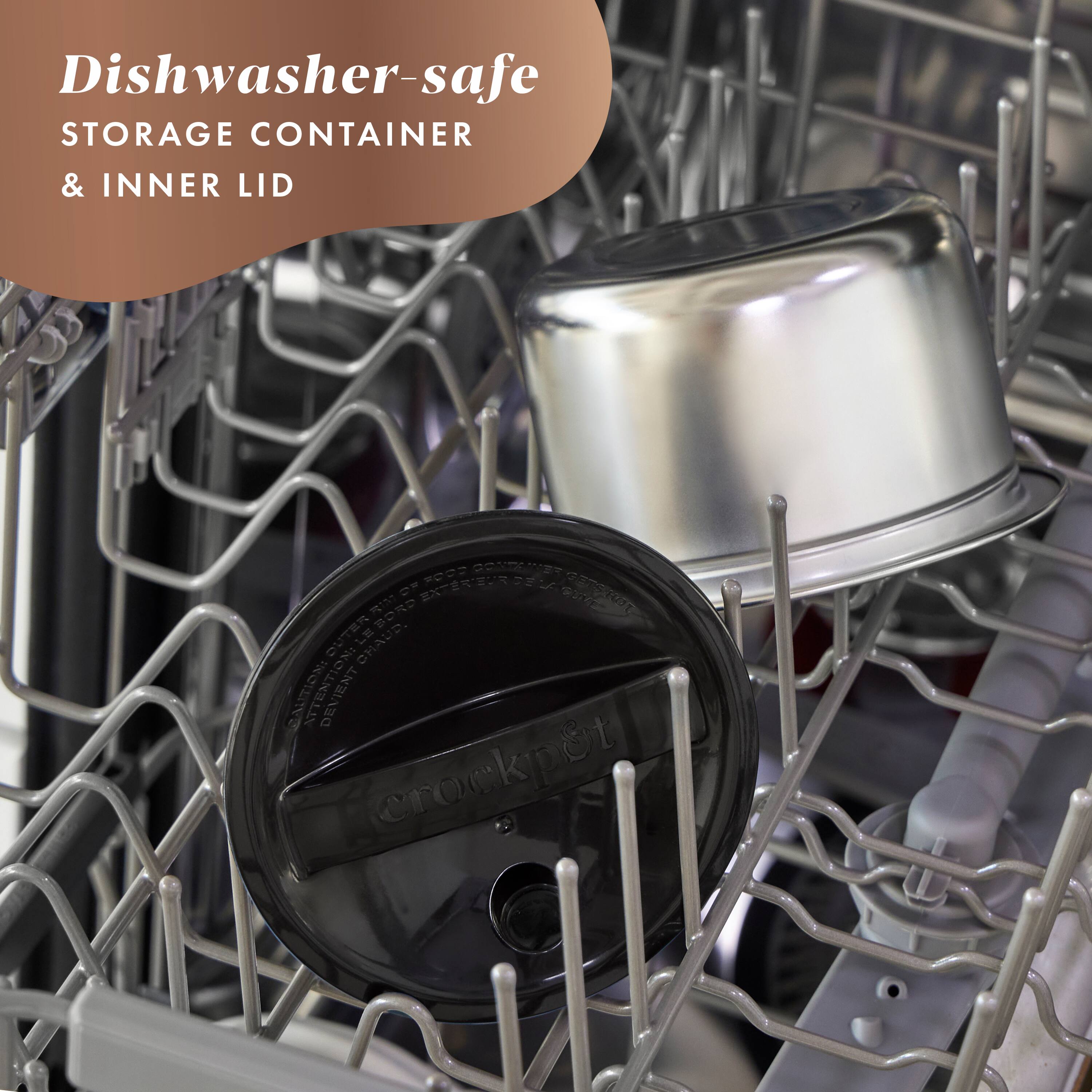 Dishwasher-safe STORAGE CONTAINER & INNER LID RC2S POND SERER E J D 24 Ga 2o OUTER  CHAUD SAUTIONI DEVIENT crockpot