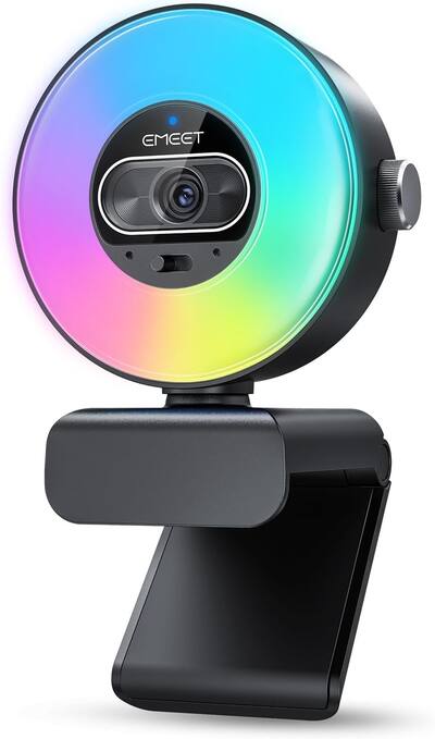EMEET S600L 4K Webcam for Streaming with Ring Light, 4 Lighting EMEET S600L 4K Webcam for Streaming with Ring Light, 4 Lighting