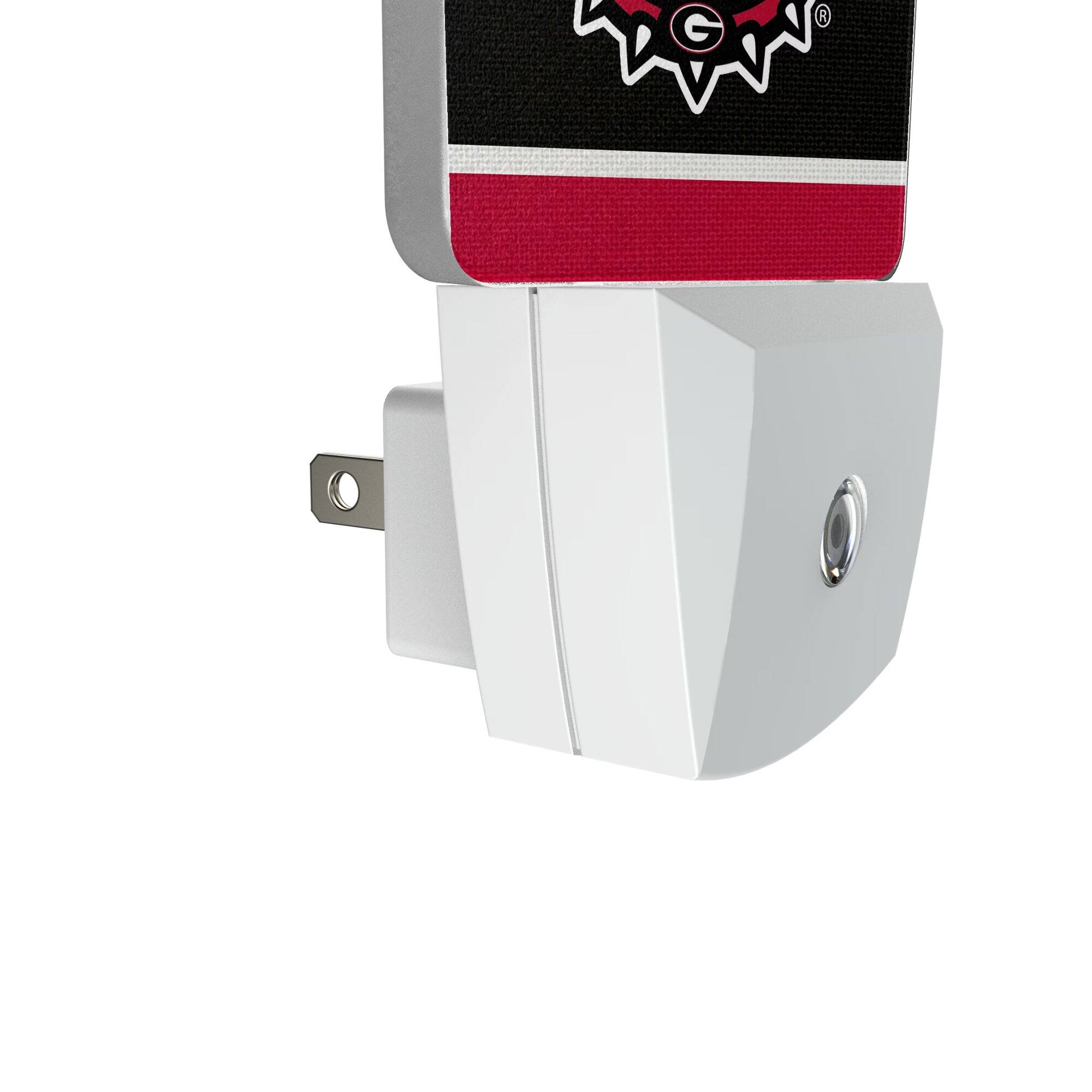Alt View 2. Keyscaper - Georgia Bulldogs Logo Stripe Design Nightlight 2-Pack - Multicolor.