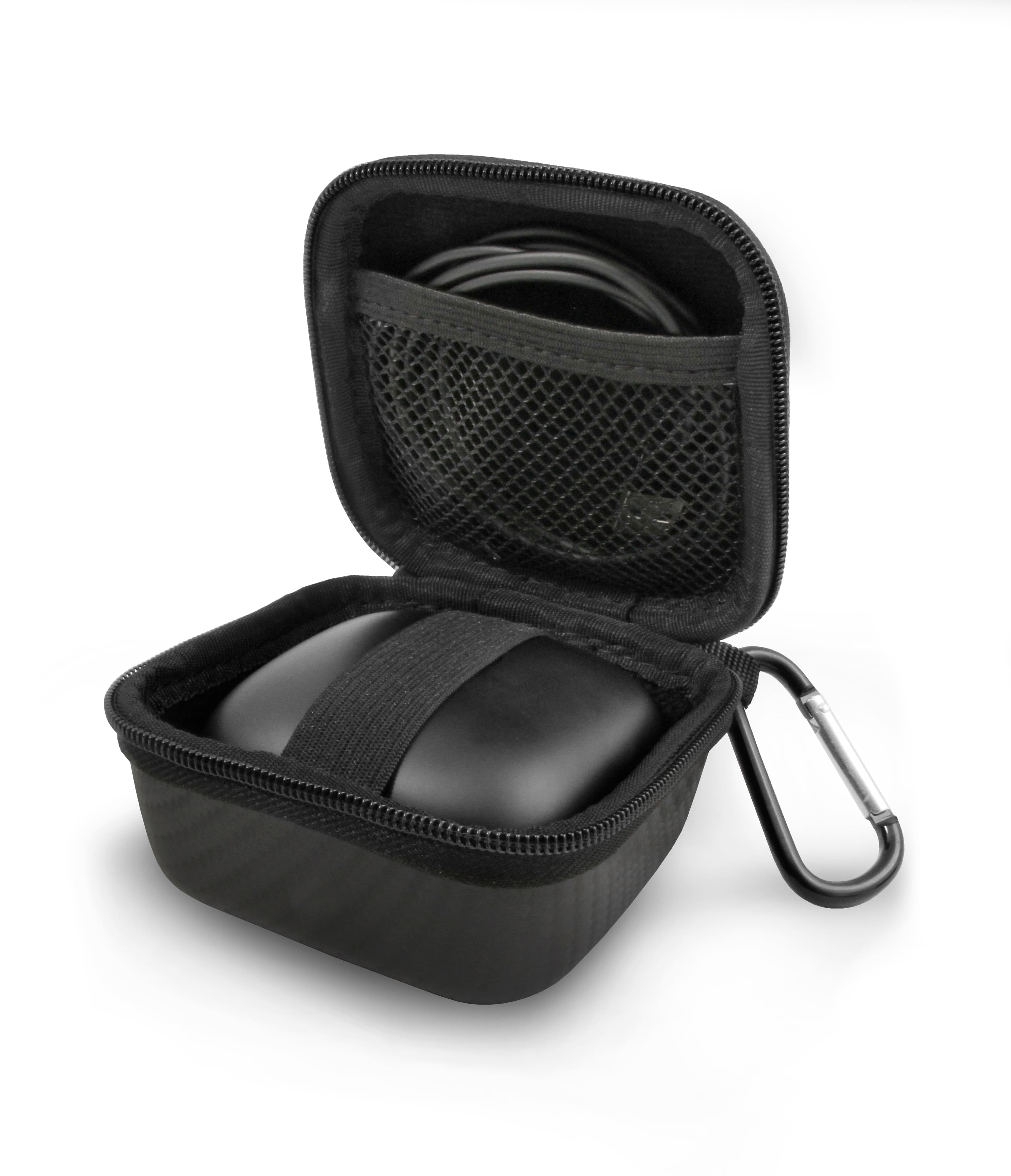 CASEMATIX - Travel Case Fits Beats Powerbeats Pro Wireless Earbuds w/ Carabiner - EVA Earphones Carry Case Only - Black