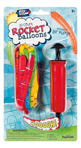 DORLUKFU - 20 Rocket Balloons with Pump,(Colors May Vary),Various Packaging - Toy