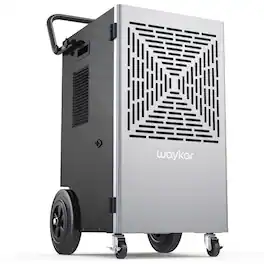 Waykar - 155 Pint 7500 Sq. Ft. Dehumidifier with Built-In Pump for Drying Basement, Warehouse and Factory - Black