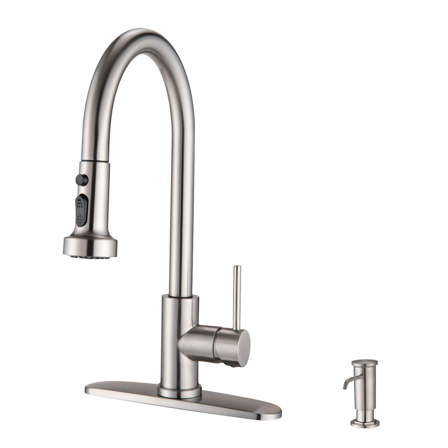 Stainless Steel Pull Down Kitchen Faucet with Soap Dispenser