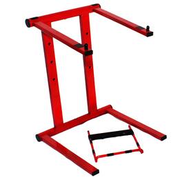 ProX - T-LPS600 Foldable and Portable DJ Laptop Stand with Adjustable Shelf, Red