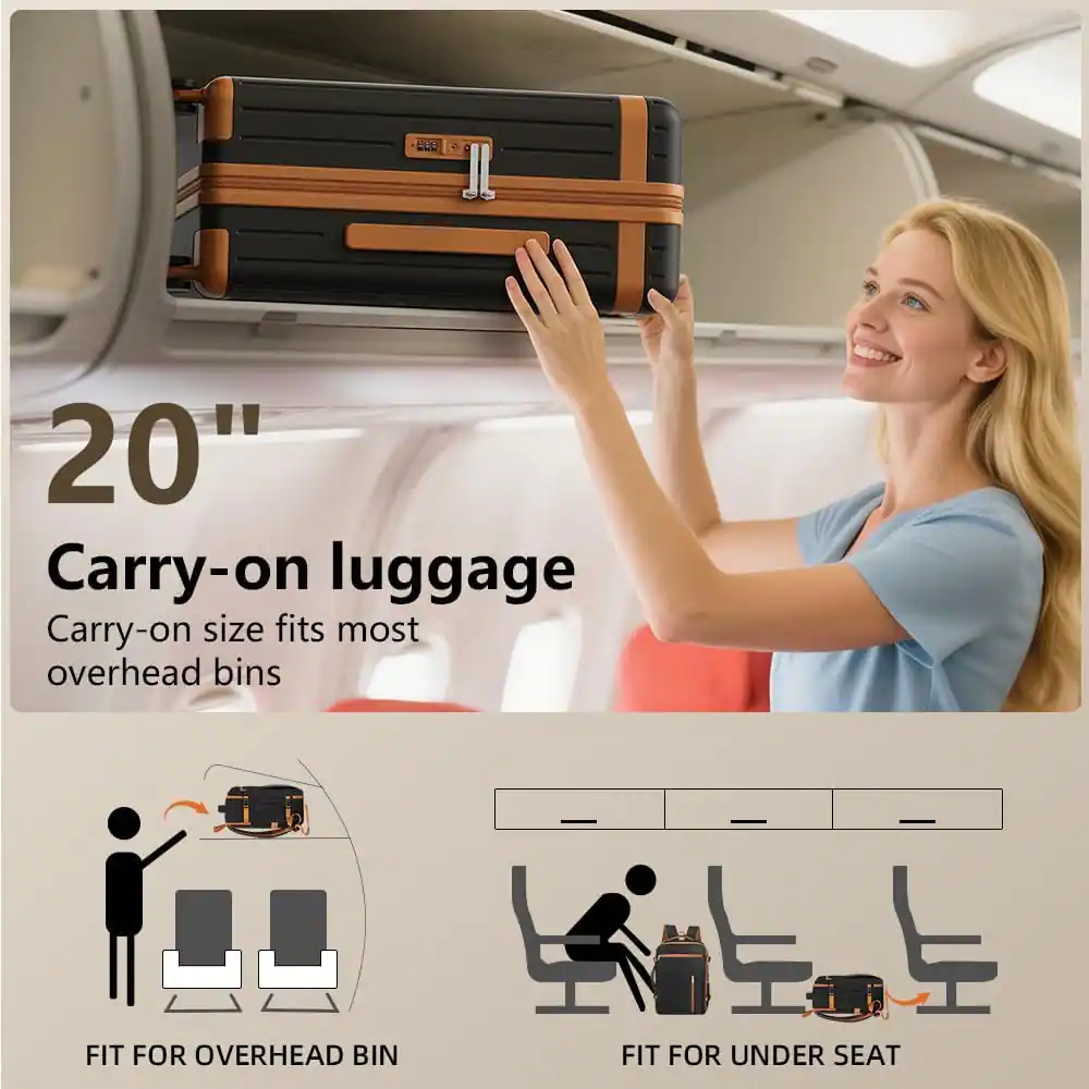 IL 20" Carry-on luggage  
Carry-on size fits most overhead bins  
FIT FOR OVERHEAD BIN  
FIT FOR UNDER SEAT