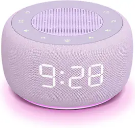 FINEAK - Sound Machine & Alarm Clock 2-in-1, Precise 30-Level Volume White Noise Machine - Purple
