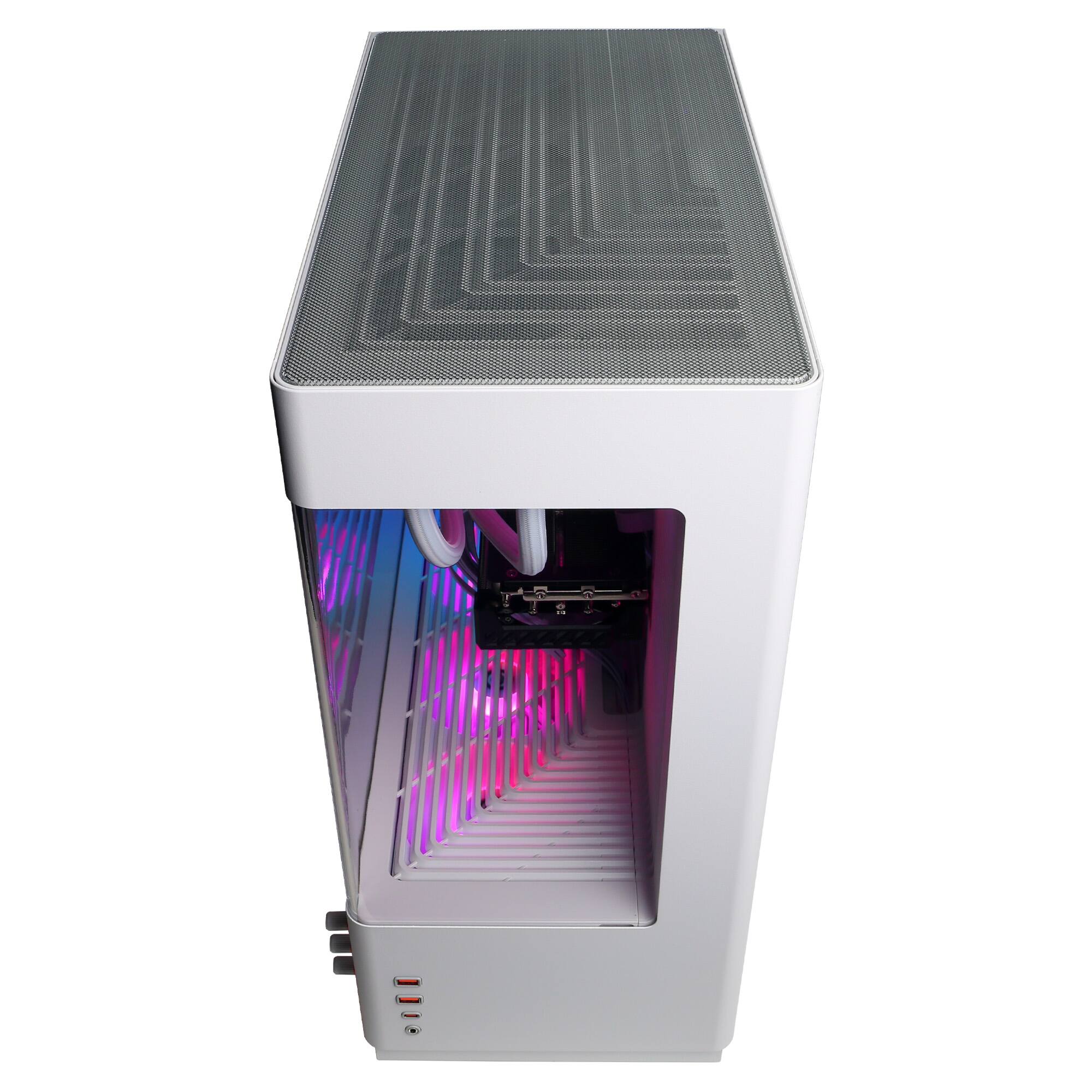 Alt View 2. CyberPowerPC - Gaming Desktop - AMD Ryzen 9 9950X3D2 - AMD Radeon RX 9070 XT 16GB - 64GB DDR5 - 4TB PCIe 4.0 SSD - White.