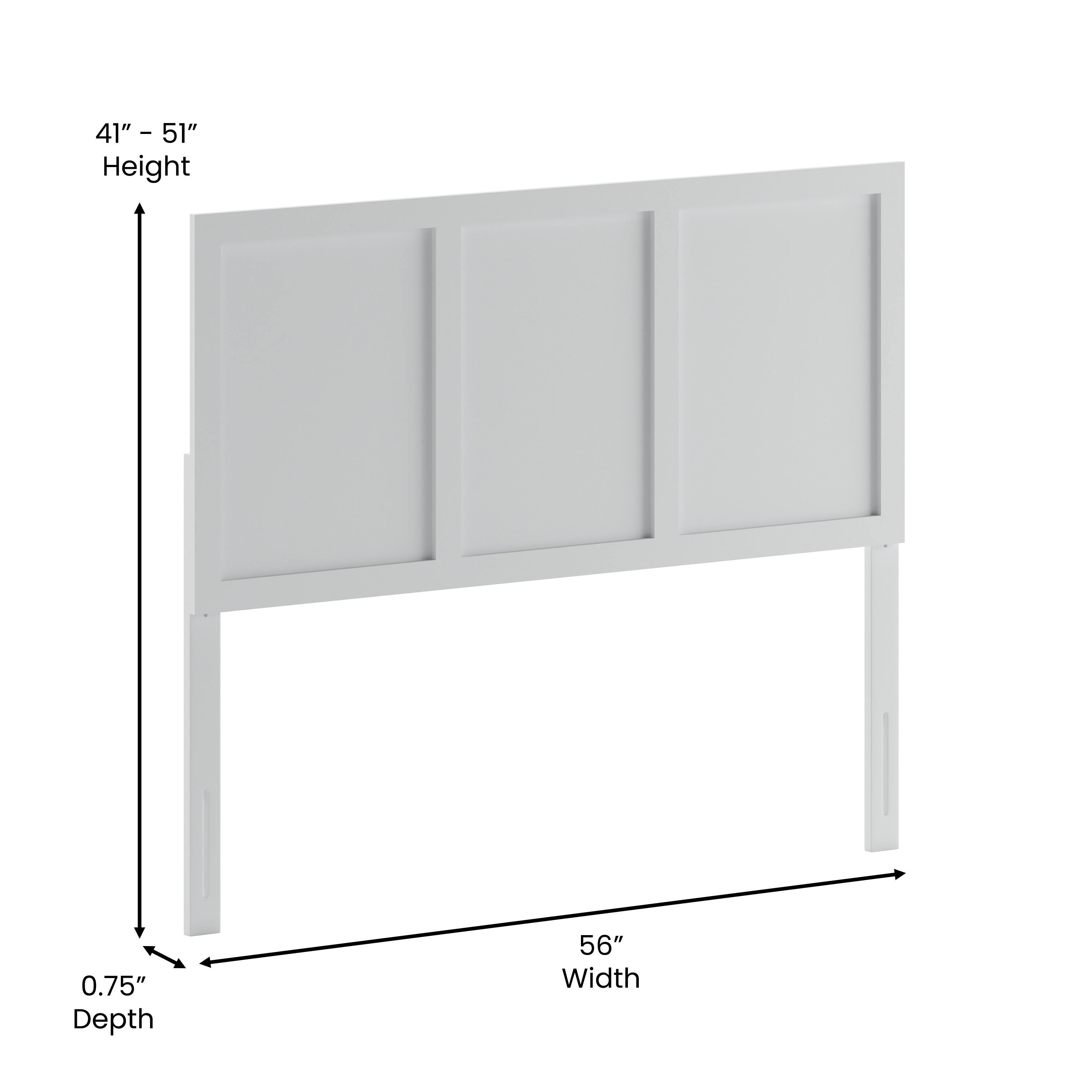 41" - 51" Height  
0.75" Depth  
56" Width