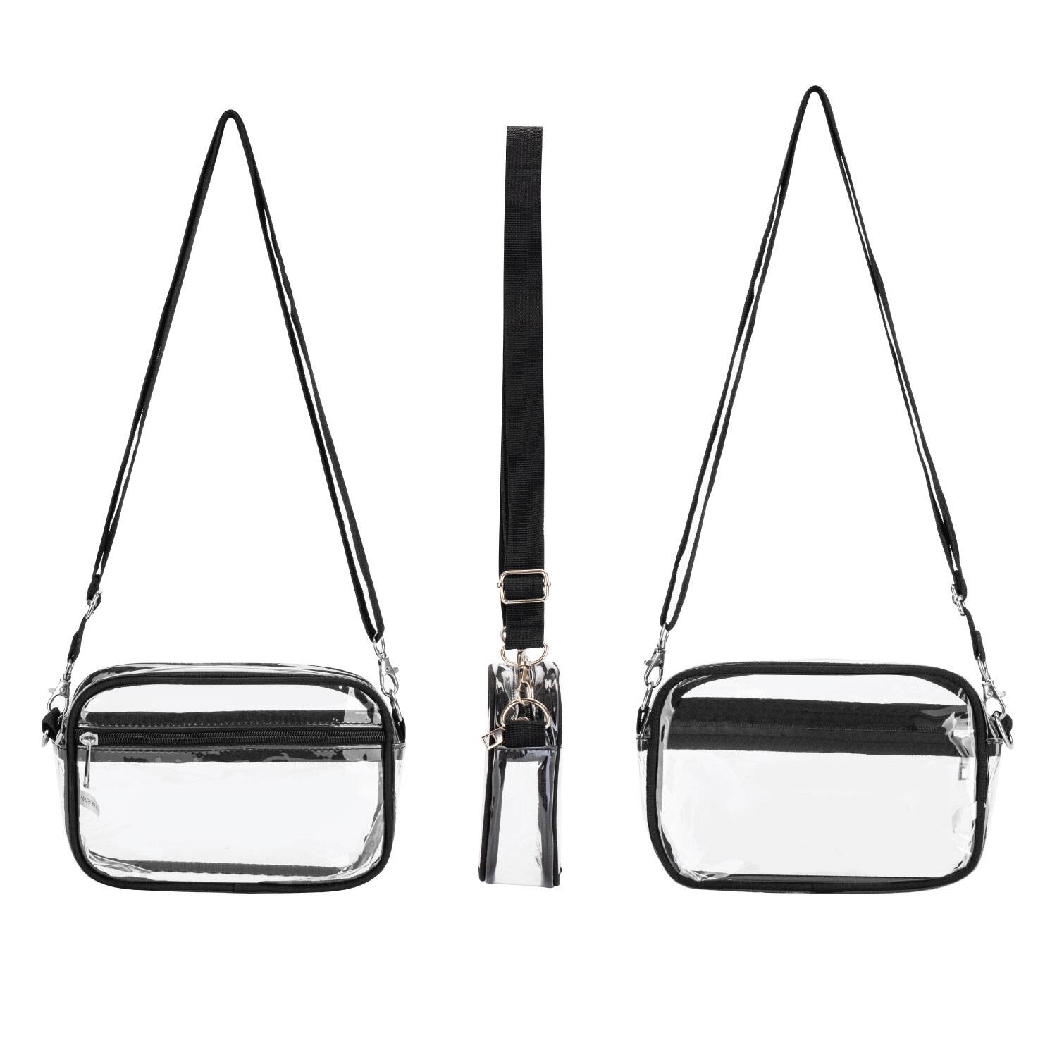 Left. Garnen - Clear Crossbody Bags for Women, Shoulder Bag Sling Bag Fanny Packs, Adjustable Stadium See Through Bag With Zipper - Clear.