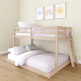 Grain & Grove - Bear Plywood Twin/Full Low Bunk, Embossed Natural - Natural